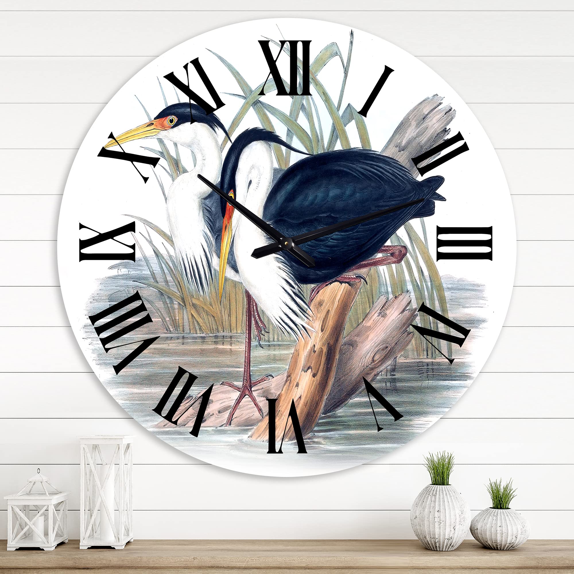 Vintage Bird Life II Traditional Wall Clock - Large Decorative Kitchen Clock with Animal Design | Perfect for Home, Office, and Farmhouse Decor