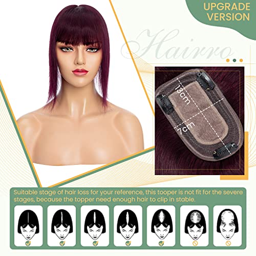 Clip in Human Hair Topper with Silk Base - Natural Looking Hairpiece for Thinning Hair - Perfect for Daily Wear, Special Occasions & Styling