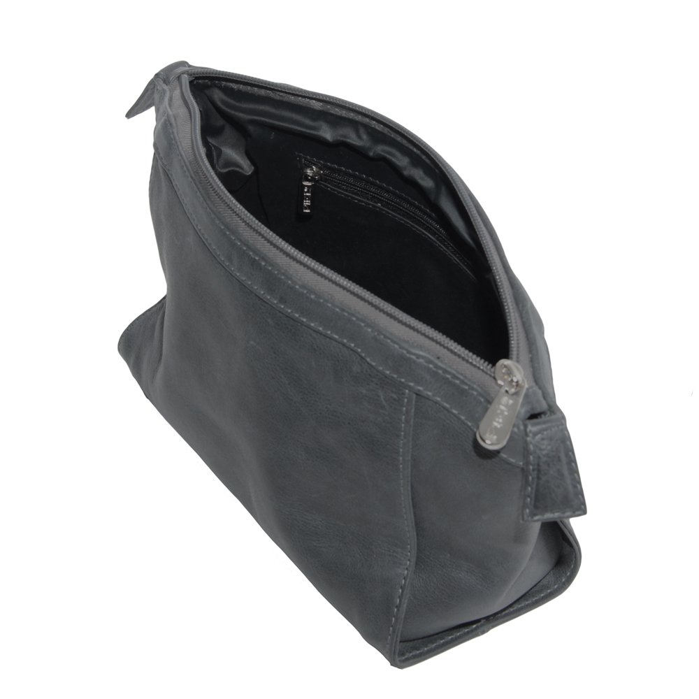 Premium Zippered Travel Kit for Toiletries & Cosmetics - Charcoal Gray, One Size - Perfect for Air Travel, Gym, Camping & Business Trips