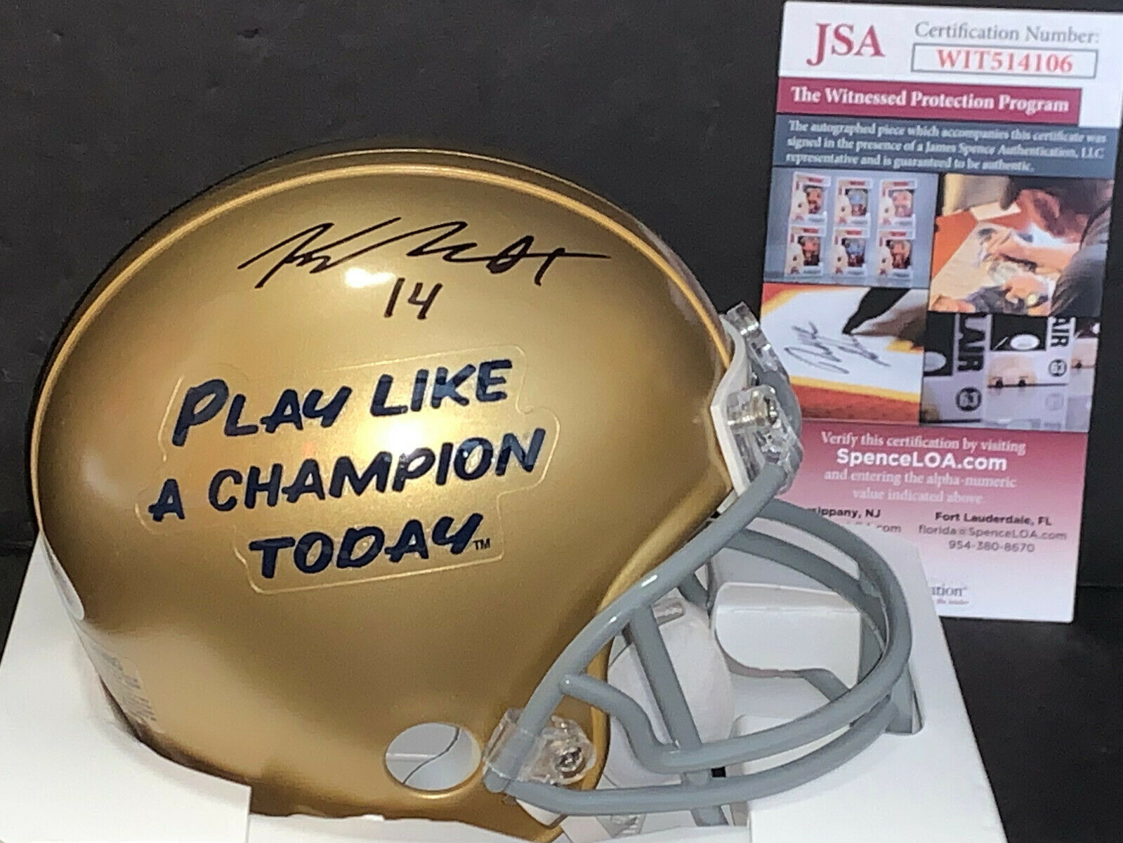 Kyle Hamilton Autographed Notre Dame Fighting Irish Mini Helmet - Signed Memorabilia for Football Fans & Collectors - Perfect for Display, Gifts, and Game Day Decor