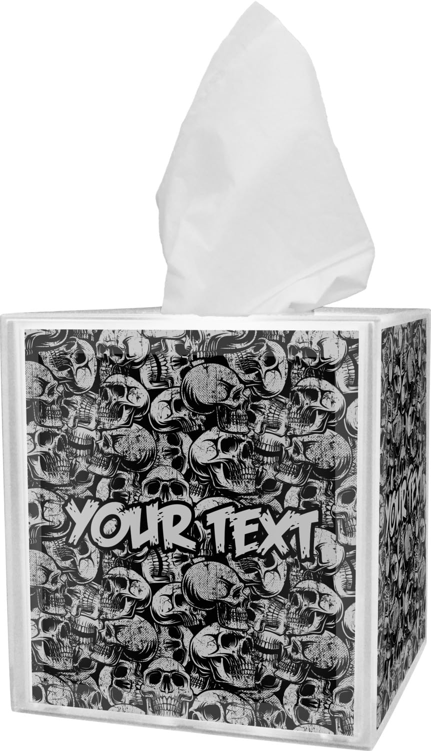 Custom Skull Tissue Box Cover - Personalized Home Decor for Halloween, Gothic & Horror Theme Rooms | Unique Gift Idea for Skull Lovers