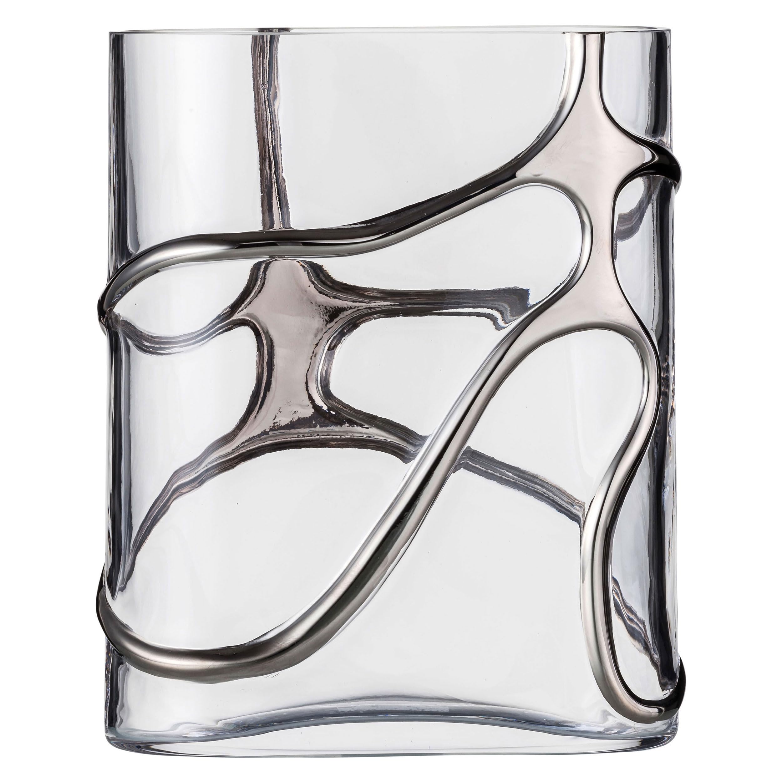 Eisch Crystal Stargate Vase 439/22 Platinum - Elegant Handcrafted Glass Vase for Home Decor, Wedding Centerpiece & Luxury Gift