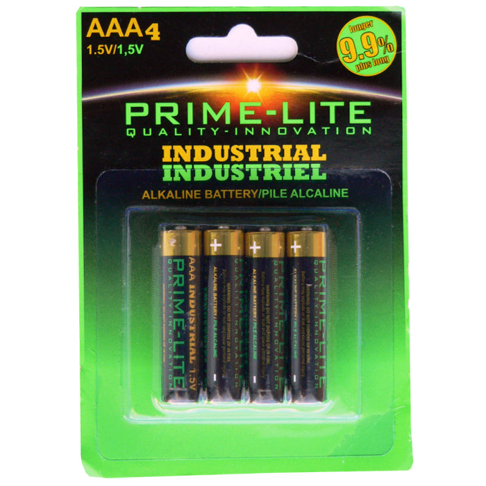 PRIME LITE 4 Pack AAA Batteries - Long Lasting Alkaline AAA Batteries (24 Count) for Remote Controls, Toys, Flashlights & Electronic Devices