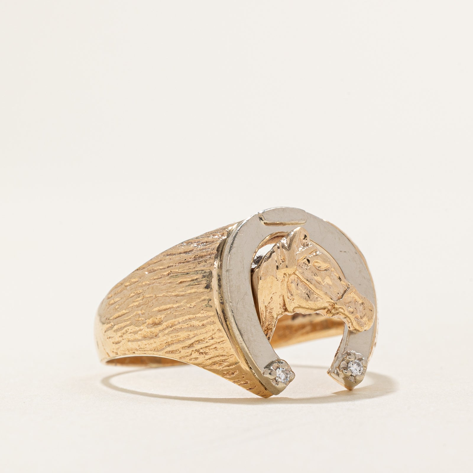 0.015ctw Diamond Horse Cocktail Ring - Size 12.75 - Elegant Statement Jewelry for Parties, Weddings & Special Occasions