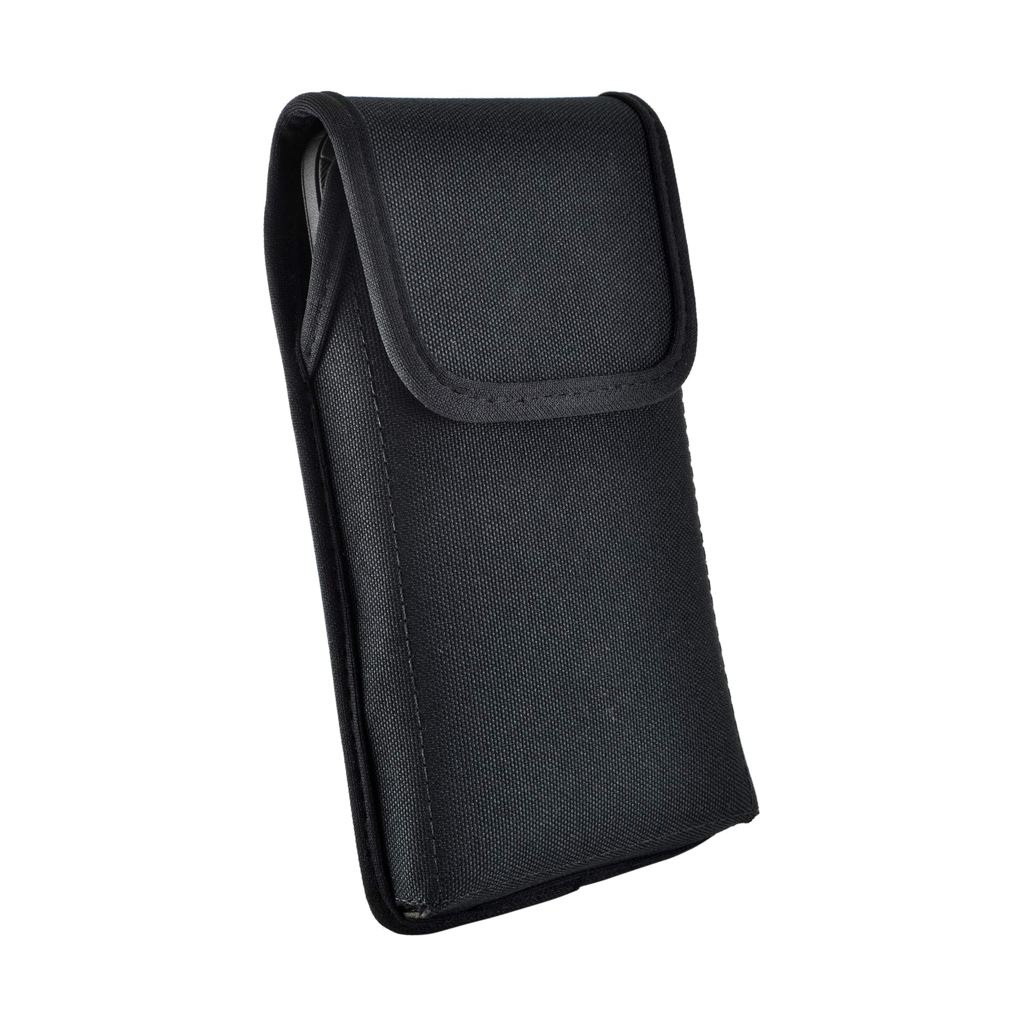Premium Nylon Phone Holster for Samsung Galaxy S25-S20 - Black Belt Clip Pouch for Phones with Bulky Cases - Durable Cell Phone Holder with Metal Clip - Perfect for Outdoor Activities, Work & Travel