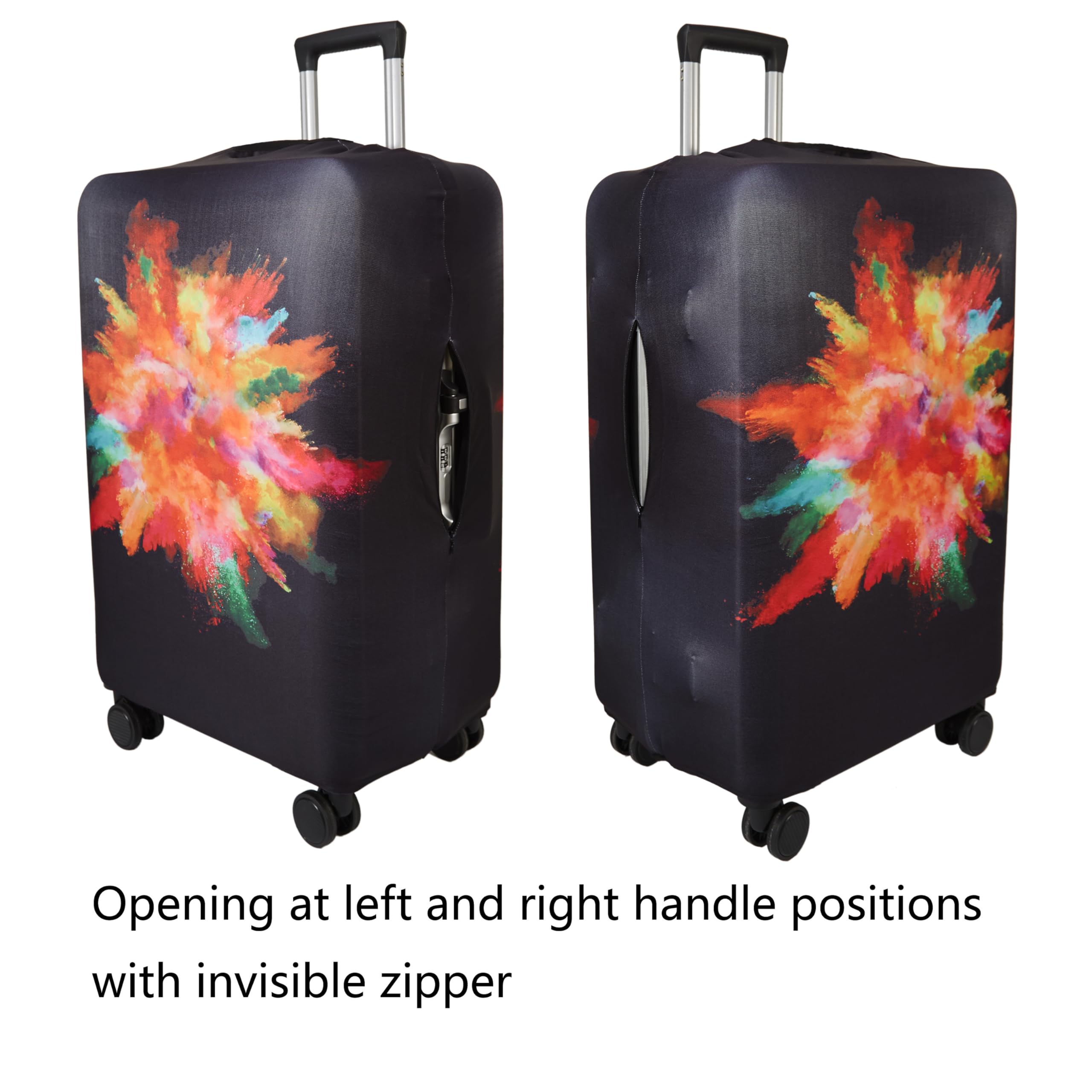 WUJIAONIAO 18-32 Inch Luggage Cover - Waterproof Suitcase Protector for Travel (Fits 22-24 Inch Bags, Graffiti Design) - Perfect for Airplane, Train & Bus Trips
