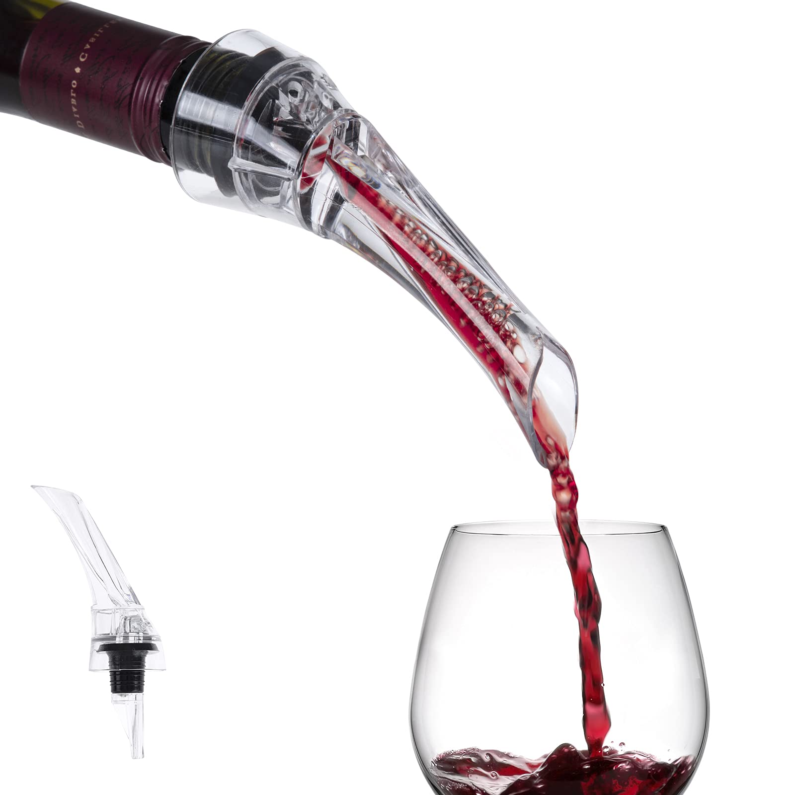Premium Wine Aerator - Stainless Steel Wine Pourer & Decanter for Enhanced Flavor - Perfect for Red Wine, White Wine & Sparkling Wine - Ideal for Dinner Parties, Wine Tasting & Home Bars