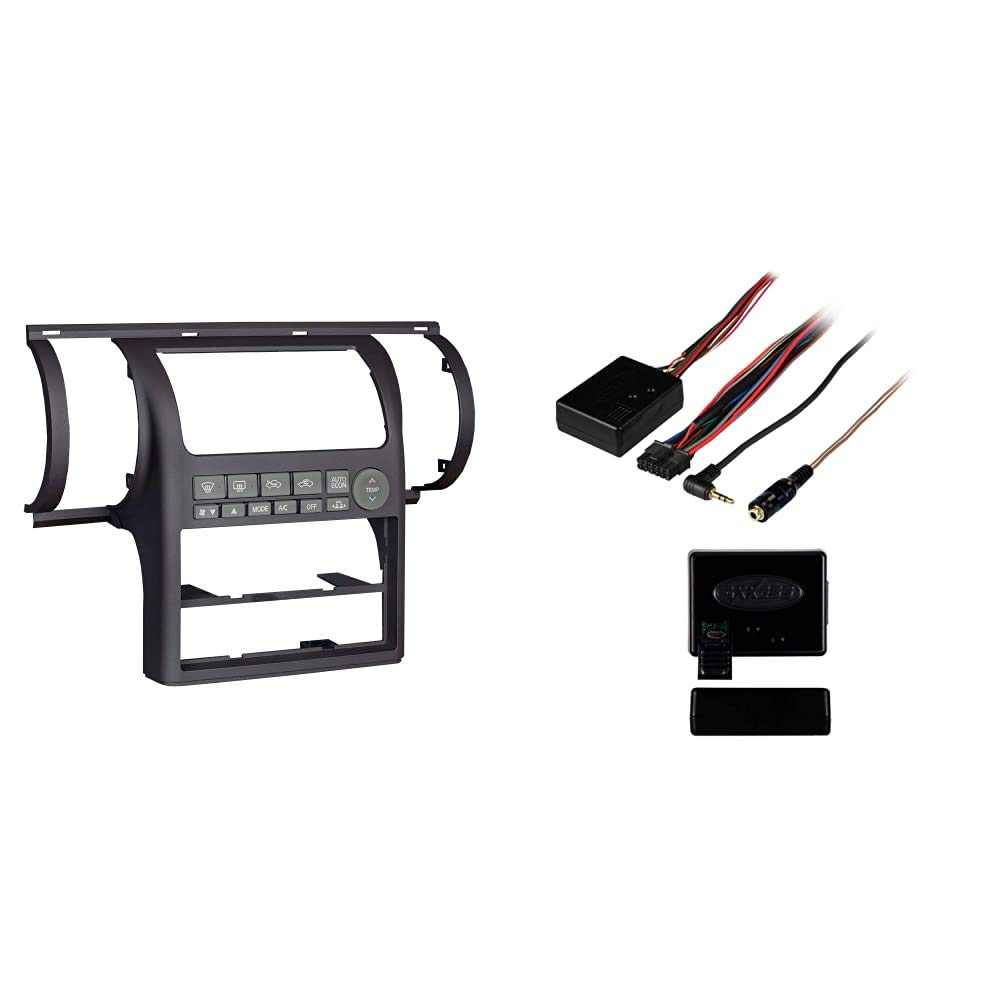 Metra 99-7604B Single/Double DIN Car Stereo Installation Kit for 2003-2004 Infiniti G35 (Black) | AXXES Axxess ASWC-1 Steering Wheel Control Interface | Perfect for Aftermarket Radio Upgrade & Vehicle Audio System Installation