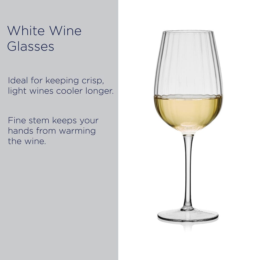 Premium Set of 4 Crystal Clear White Wine Glasses - Elegant Stemware for Chardonnay, Sauvignon Blanc & Riesling - Perfect for Dinner Parties, Weddings & Romantic Date Nights
