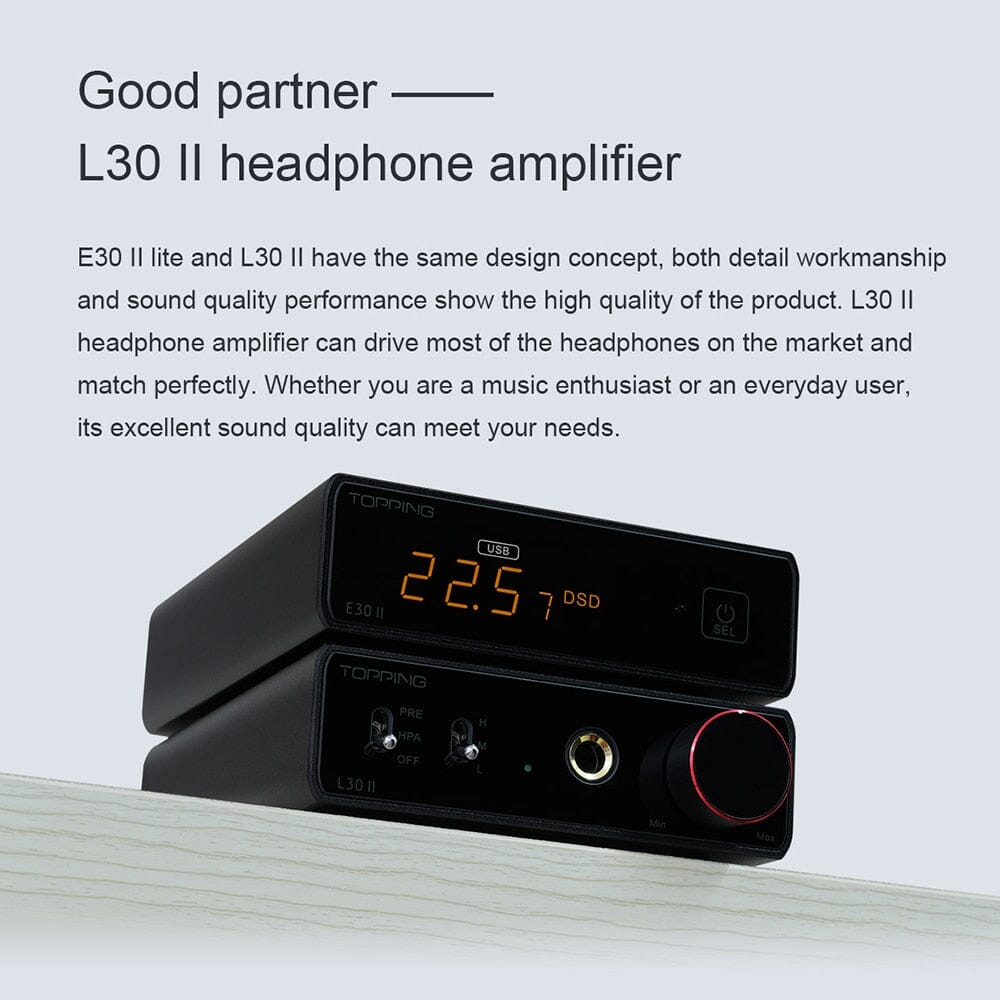TOPPING E30 II Lite AK4493S DAC Digital to Analog Converter - High Fidelity Audio Decoder for Home Theater, Studio & Hi-Fi Systems
