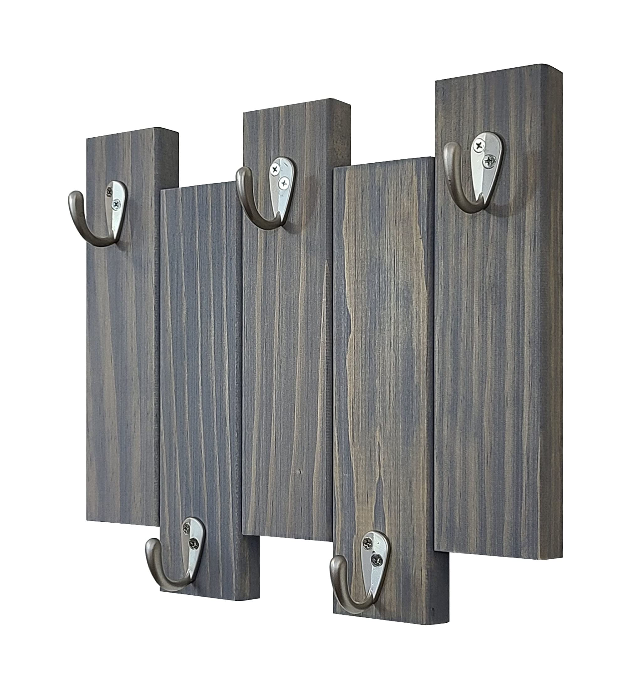 Pike Wall Hooks - 20 Stain Colors | Key Holder & Organizer | Coat, Leash & Purse Hooks | Wall Mount Key Rack in Classic Gray | Perfect for Entryway, Mudroom & Home Organization