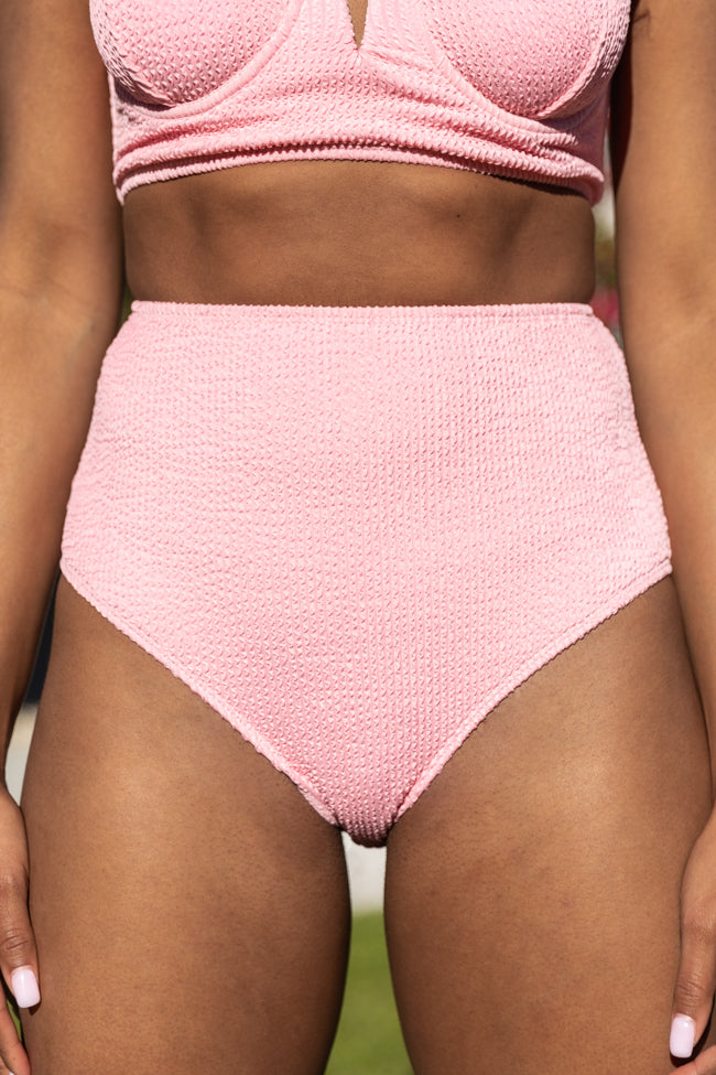 Summer Oasis Light Pink High Waisted Bikini Bottoms - Sexy Swimwear for Women, Tummy Control Bathing Suit, Comfortable Beachwear | Perfect for Pool Party, Vacation & Tropical Getaways