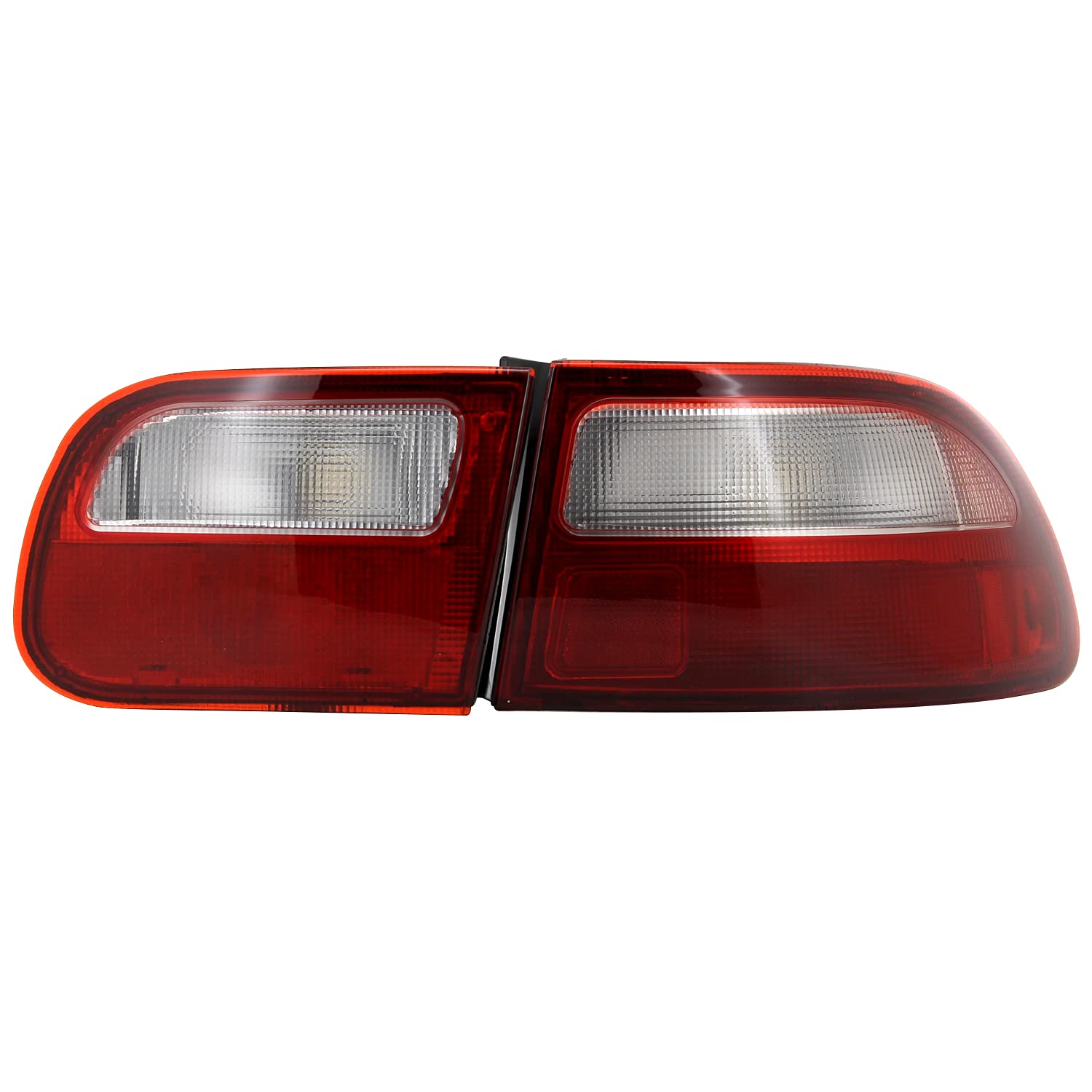 Spec-D Tuning Black Headlights with Smoke Amber Corner Lamps & Red Tail Lights - Compatible with 1992-1995 Honda Civic 3-Door (Left & Right Pair) | Enhanced Night Visibility & Stylish Upgrade for Car Enthusiasts