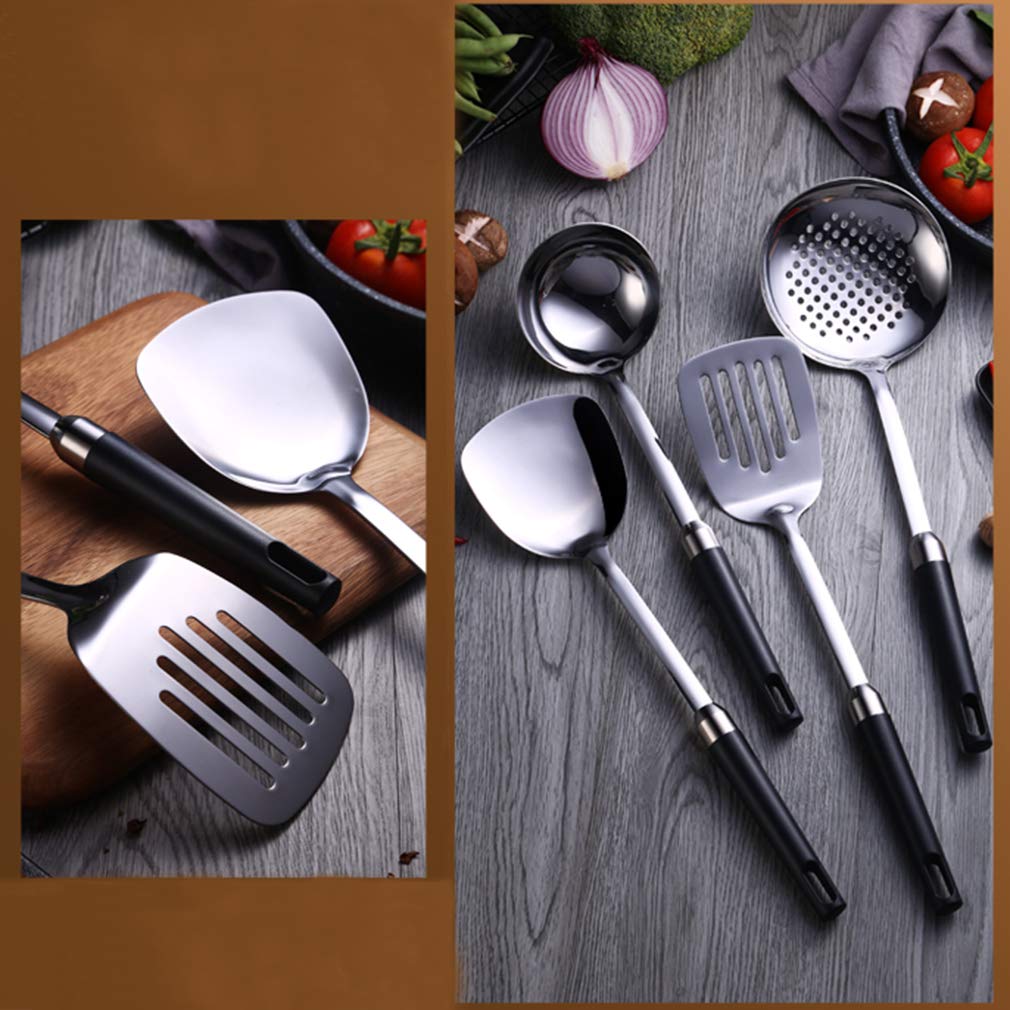 4-Piece Stainless Steel Kitchen Utensil Set - Non-Stick, Heat Resistant Cooking Tools with Ergonomic Handles - Perfect for Frying, Baking & Everyday Cooking - Ideal Housewarming Gift for Home Chefs
