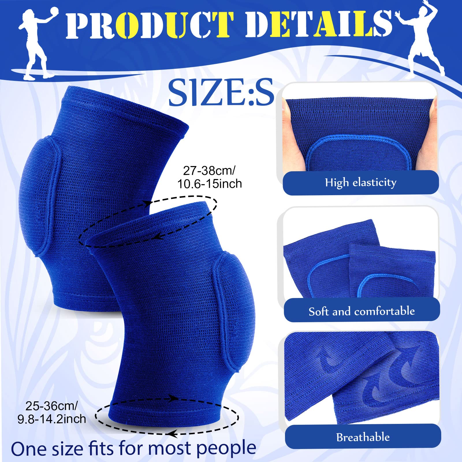 Yinder 4-Piece Volleyball Set - Knee Pads, Arm Sleeves, Drawstring Bag & Headbands for Women | Volleyball Training, Dance & Sports Accessories | Perfect for Indoor/Outdoor Games, Practice & Team Sports