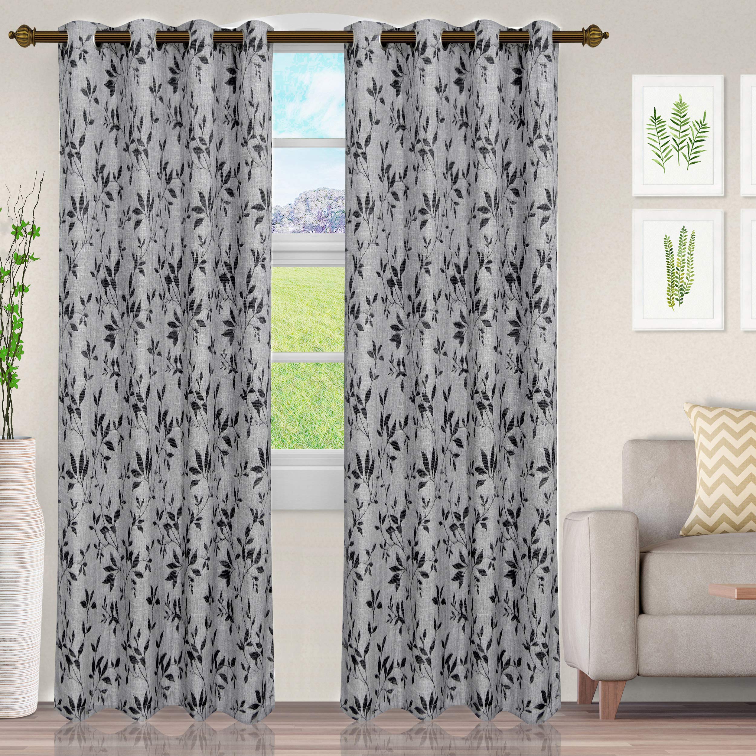 Premium Jacquard Ghera Curtains Set of 2 Panels - 52
