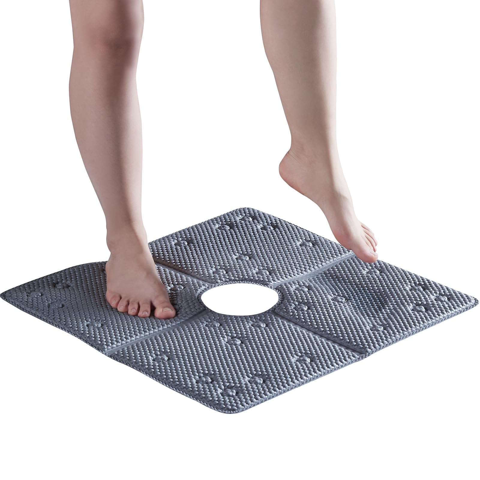 Non-Slip Bathtub Mat - Soft Safety Foam Bath & Shower Mat with Drain Holes & Suction Cups (21