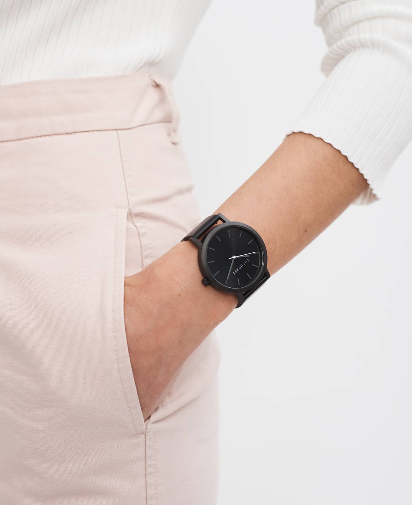 Original Matte Black & Black Sunray Leather Watch - Stylish & Durable for Men, Perfect for Business, Casual & Formal Occasions