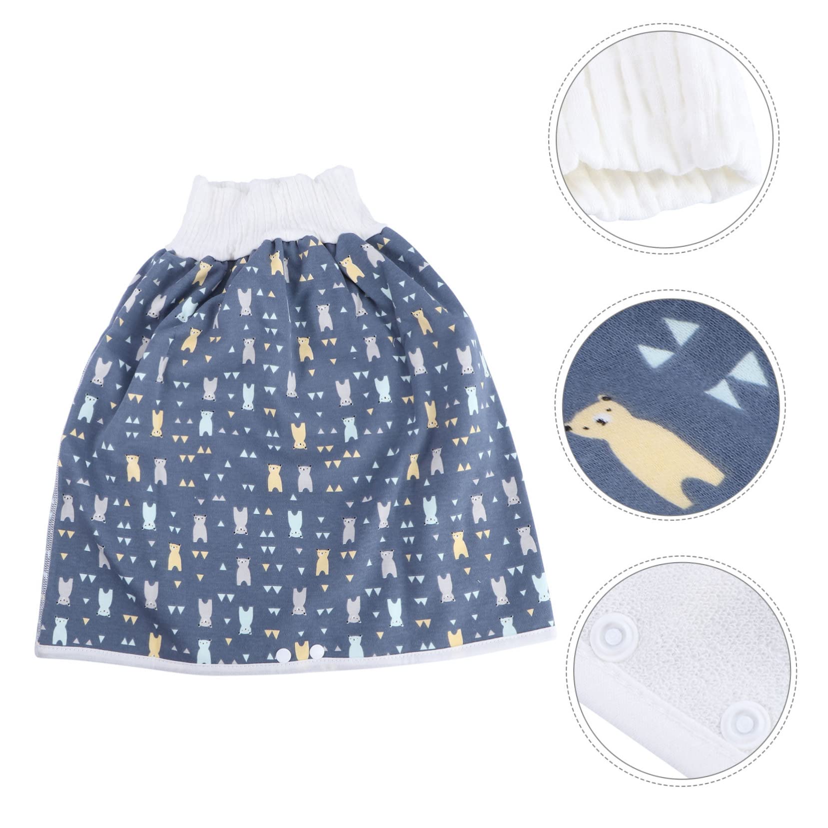 CIMAXIC 3 Pack Baby Diaper Skirts - Soft Cotton Potty Training Pants for Toddlers (Blue) | Comfortable & Absorbent for Daycare, Home & Outdoor Use