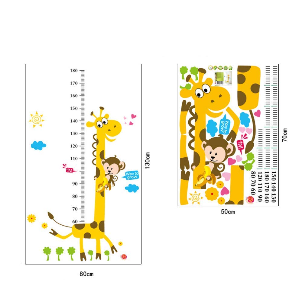 Cartoon Giraffe Wall Stickers - PVC Waterproof Nursery Decor for Kids Room