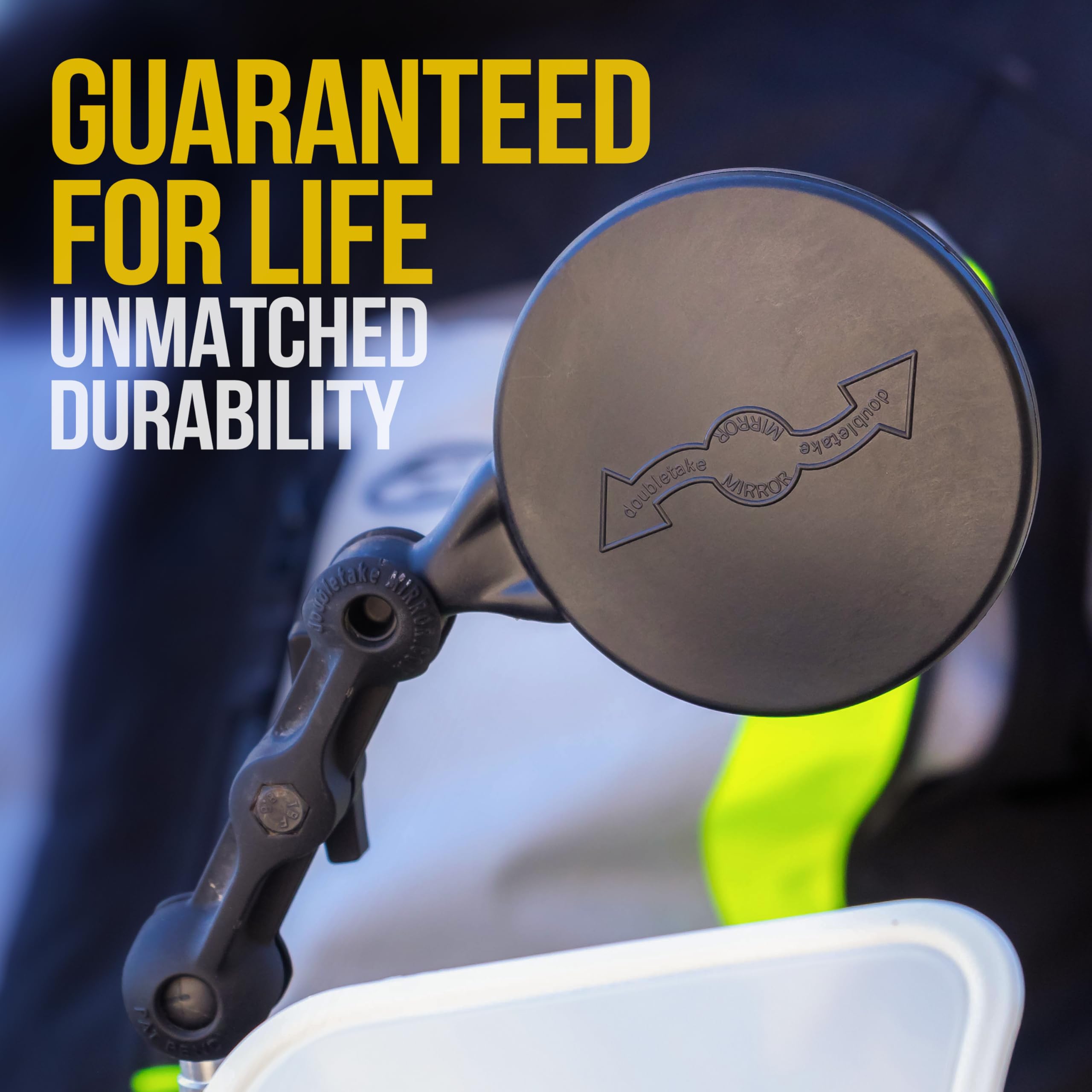 Doubletake Dualsport Mirror Kit 2.0 - Universal Fit Folding Motorcycle Mirrors for Adventure & Street Bikes | Lifetime Guarantee | Perfect for Off-Roading, Commuting & Long-Distance Touring