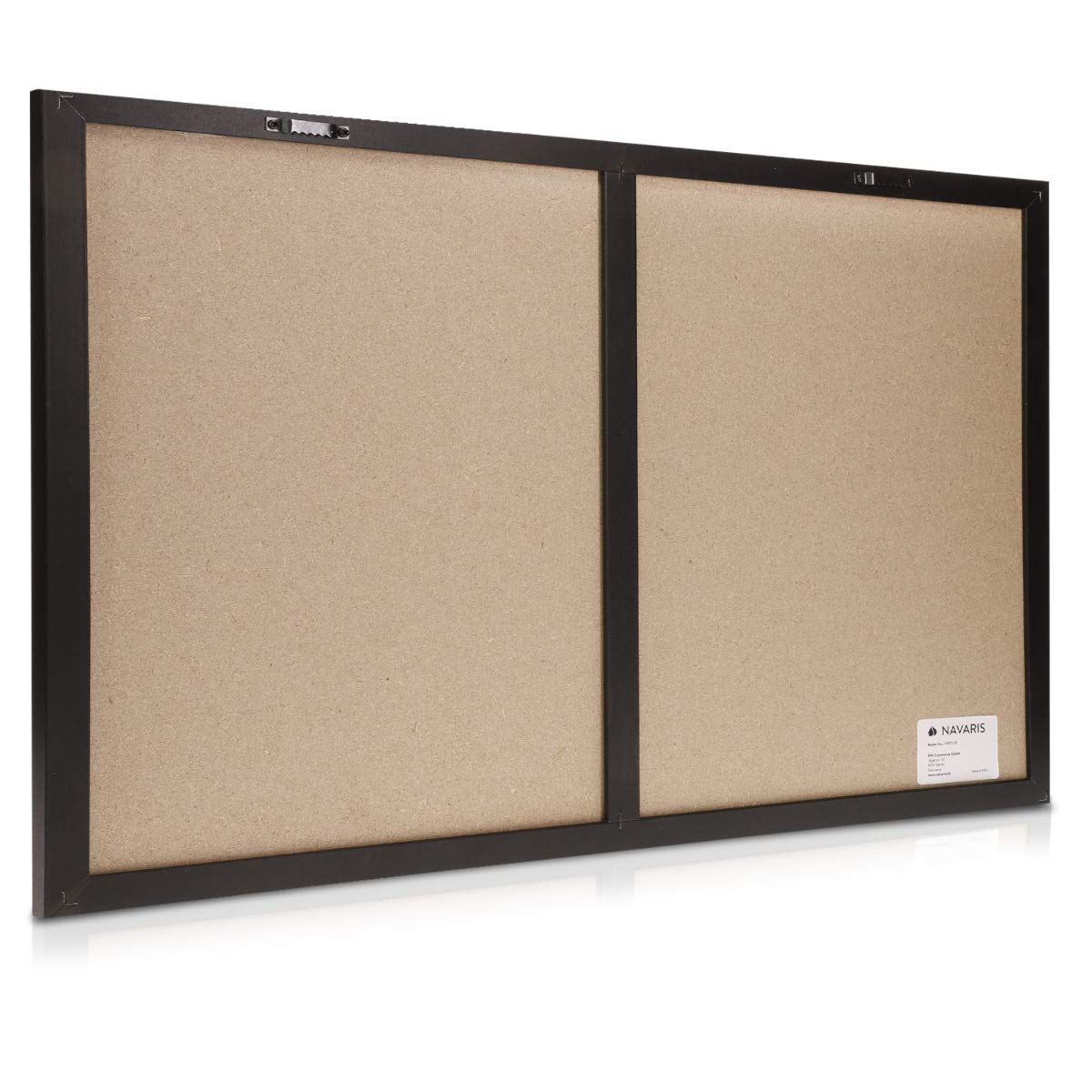 Navaris 16x24 Inch Magnetic Chalkboard and Cork Bulletin Board Combo - Framed Wall Mounted Blackboard with Chalk, Push Pins & Magnets - Perfect for Home Office, Classroom, Kitchen Memo Board and Kids Room Organization