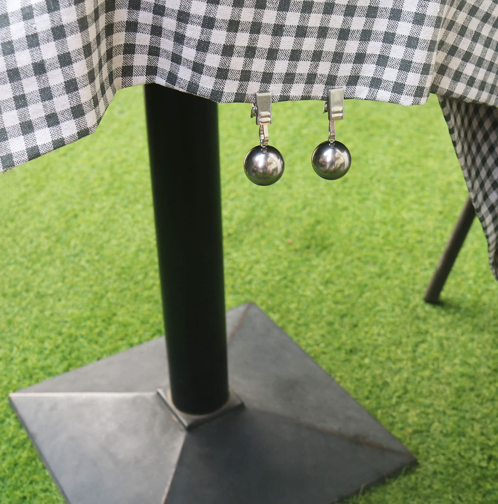 6 Pack Heavy Duty Stainless Steel Tablecloth Weights with Rust-Resistant Clips - Perfect for Outdoor Picnics, Parties, and Securing Curtains, Flags, and Linens