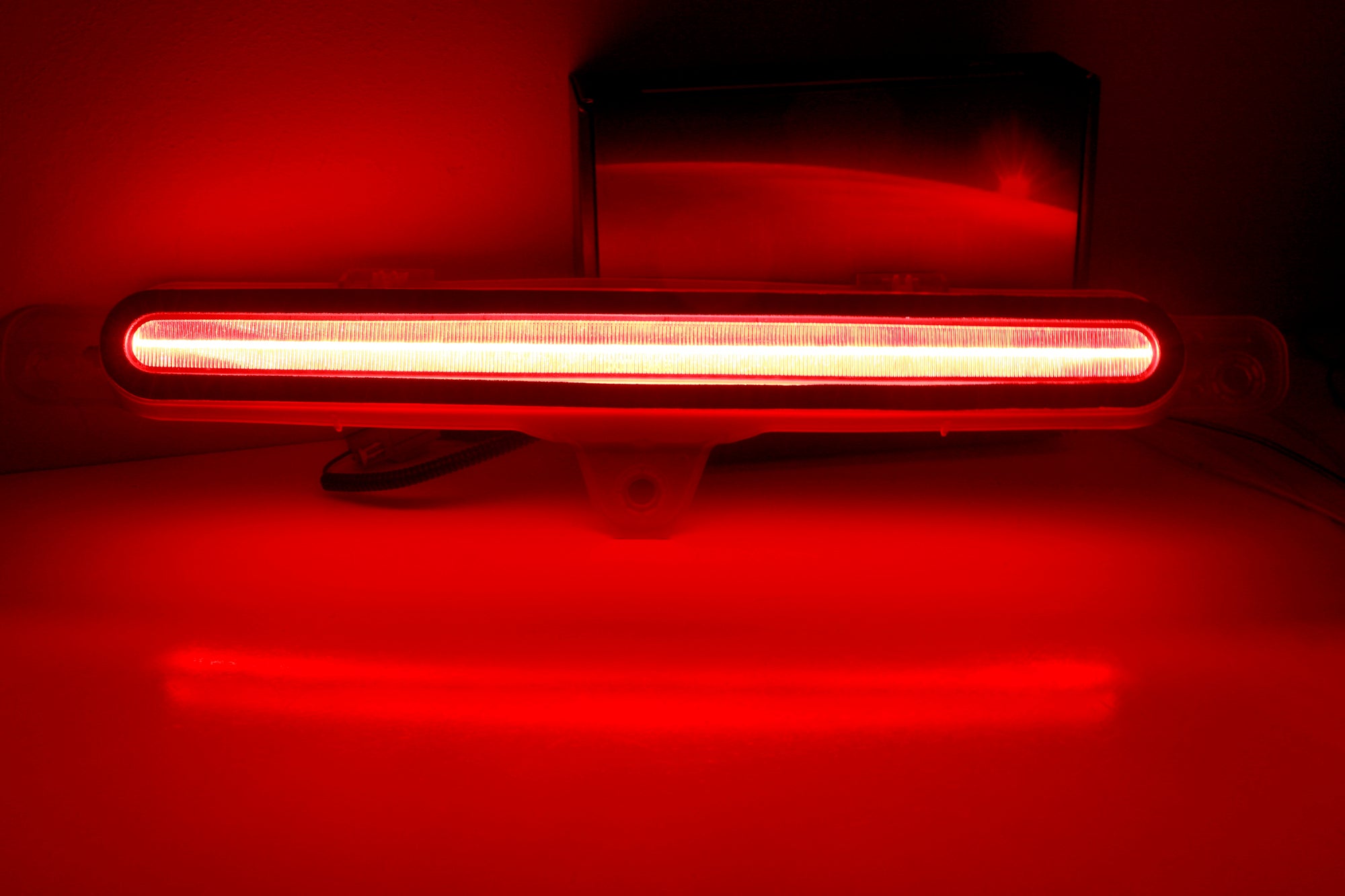 Dark Red Lens Full LED Trunk Lid/Spoiler Third Brake Light Compatible with 2010-2014 Ford Mustang | High Visibility Safety Light for Night Driving & Car Shows