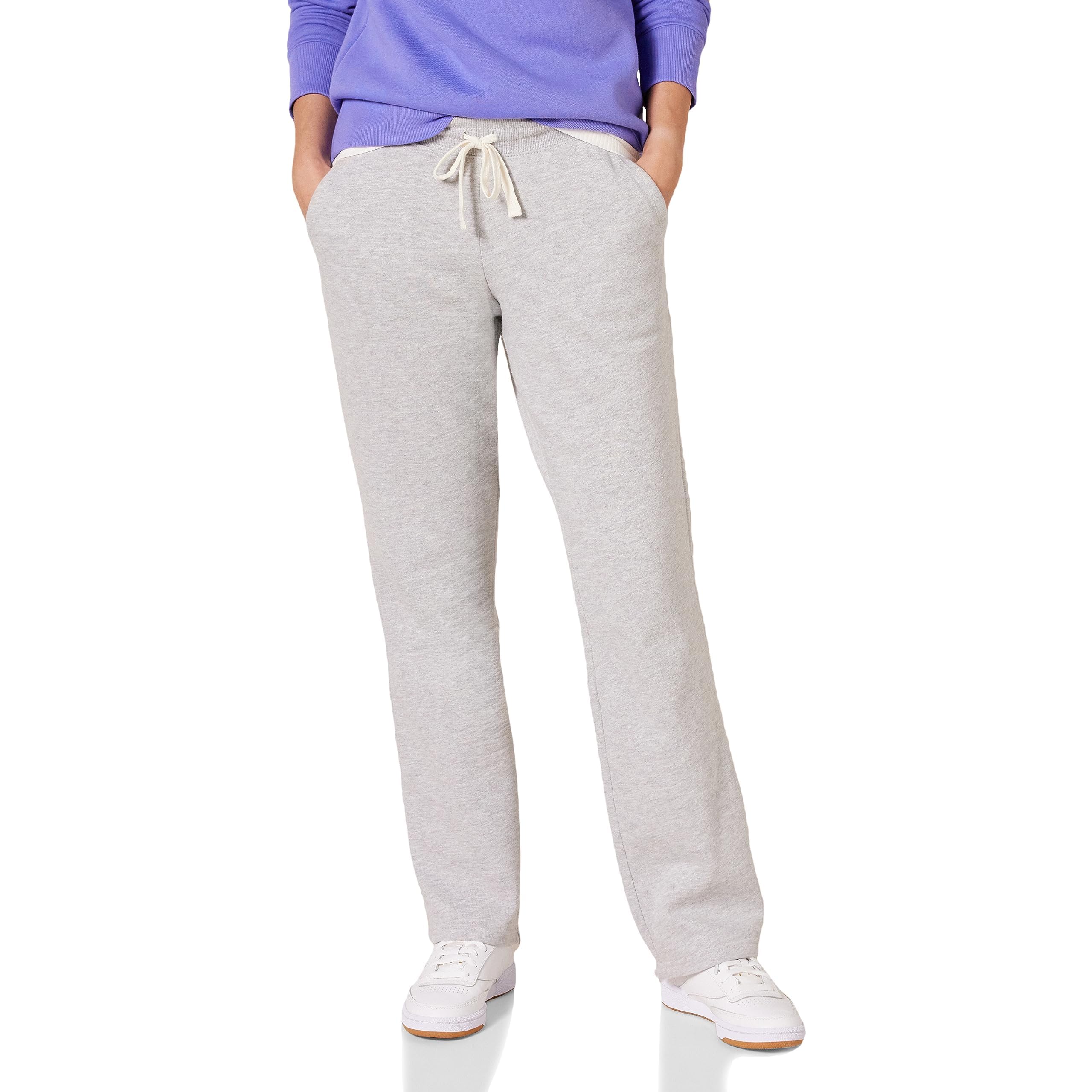Amazon Essentials Women's Fleece Straight Leg Sweatpants - Comfortable Lounge Pants for Casual Wear, Yoga & Home Relaxation (Plus Size Available)