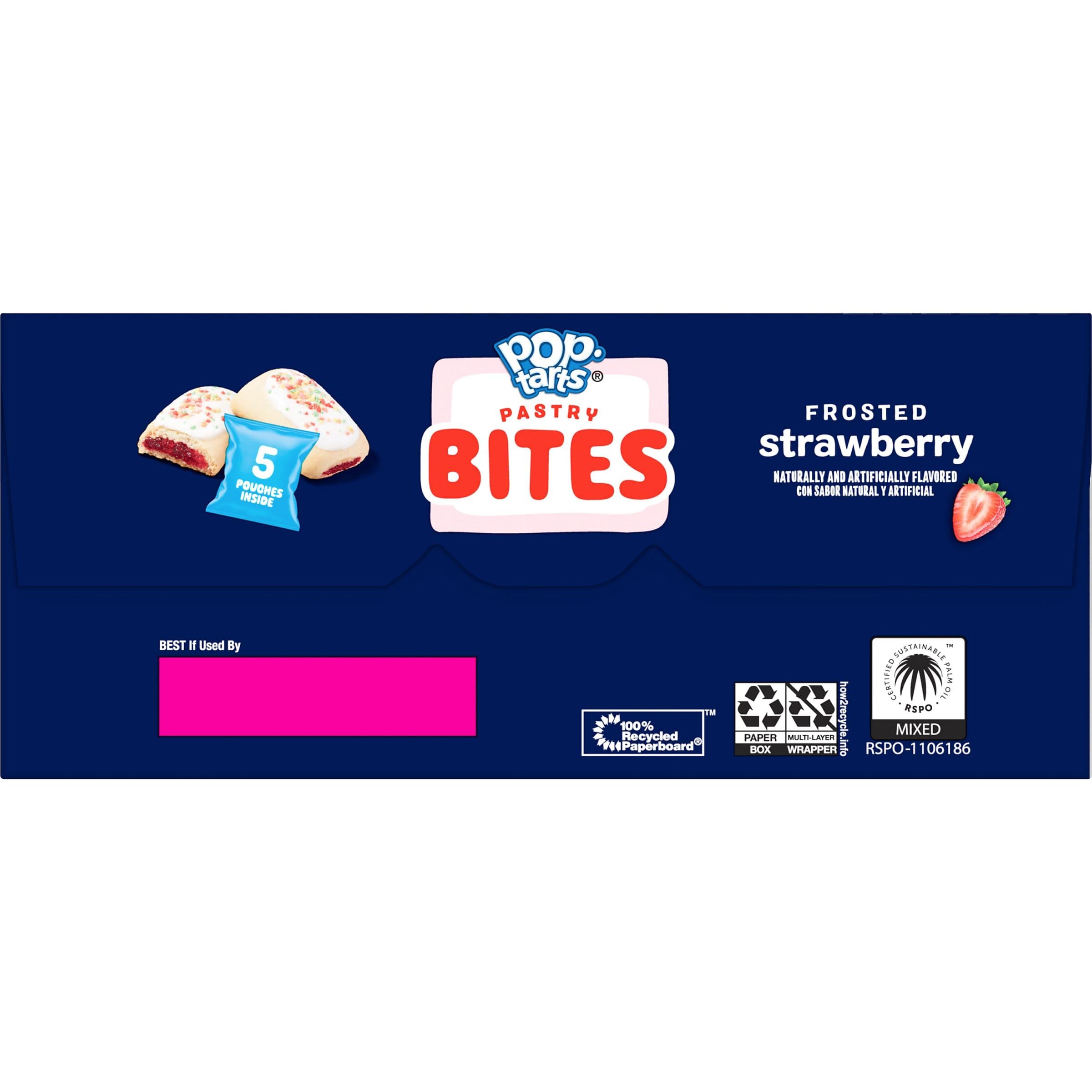 Pop-Tarts Frosted Strawberry Baked Pastry Bites - 7oz Box (5 Pouches) | Kids Snacks, School Lunch, Breakfast On-The-Go, After-School Treats & Office Snacks