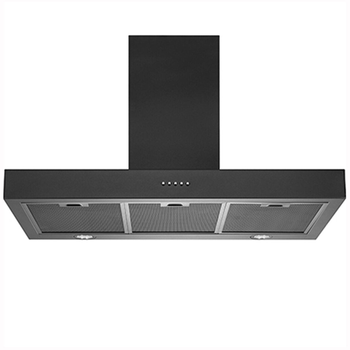 Schweigen 90cm Wall Mount Range Hood in Matte Black - TSH 900B | Powerful Kitchen Exhaust Fan for Smoke & Odor Removal | Ideal for Modern Home Cooking & Open Plan Kitchens