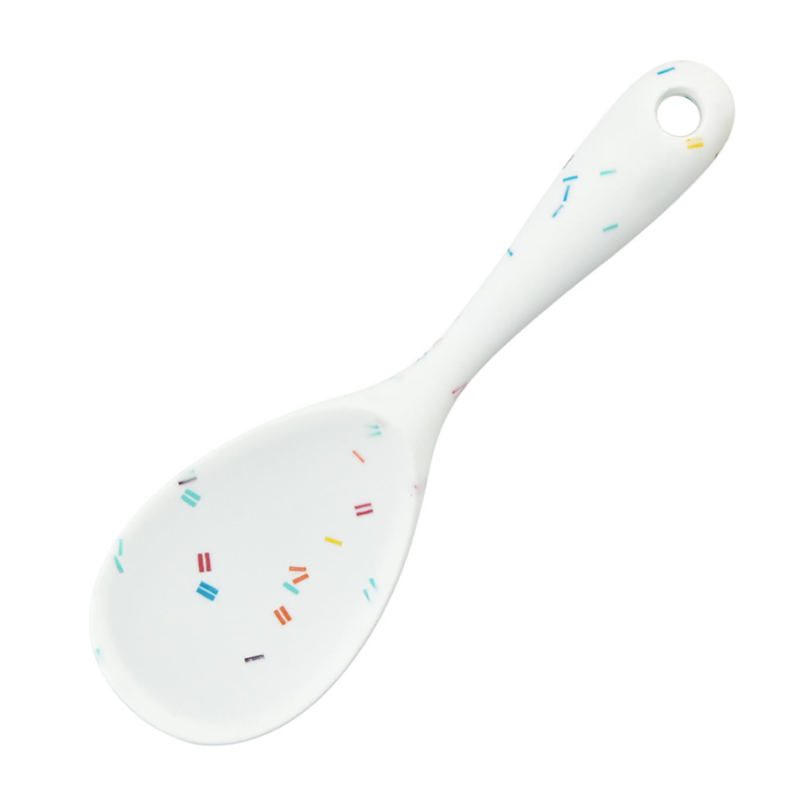 Thickened Silicone Rice Spoon with Hanging Hole - Heat-Resistant, Easy to Clean Translucent Cooking Tool for Baking, Stirring & Serving - Perfect for Home Kitchens & Meal Prep