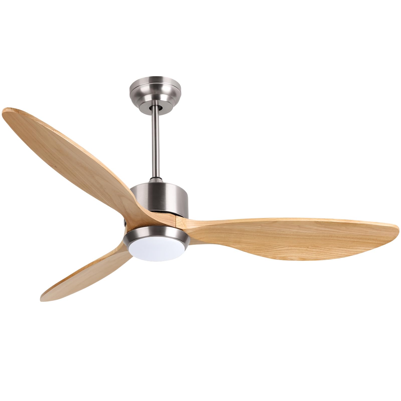 Ovlaim 52 Inch Wood Ceiling Fan with Light and Remote Control - 6 Speed Quiet DC Motor, 3 Blade Smart Ceiling Fan for Living Room, Bedroom, Indoor Use - Perfect for Home Cooling and Decoration