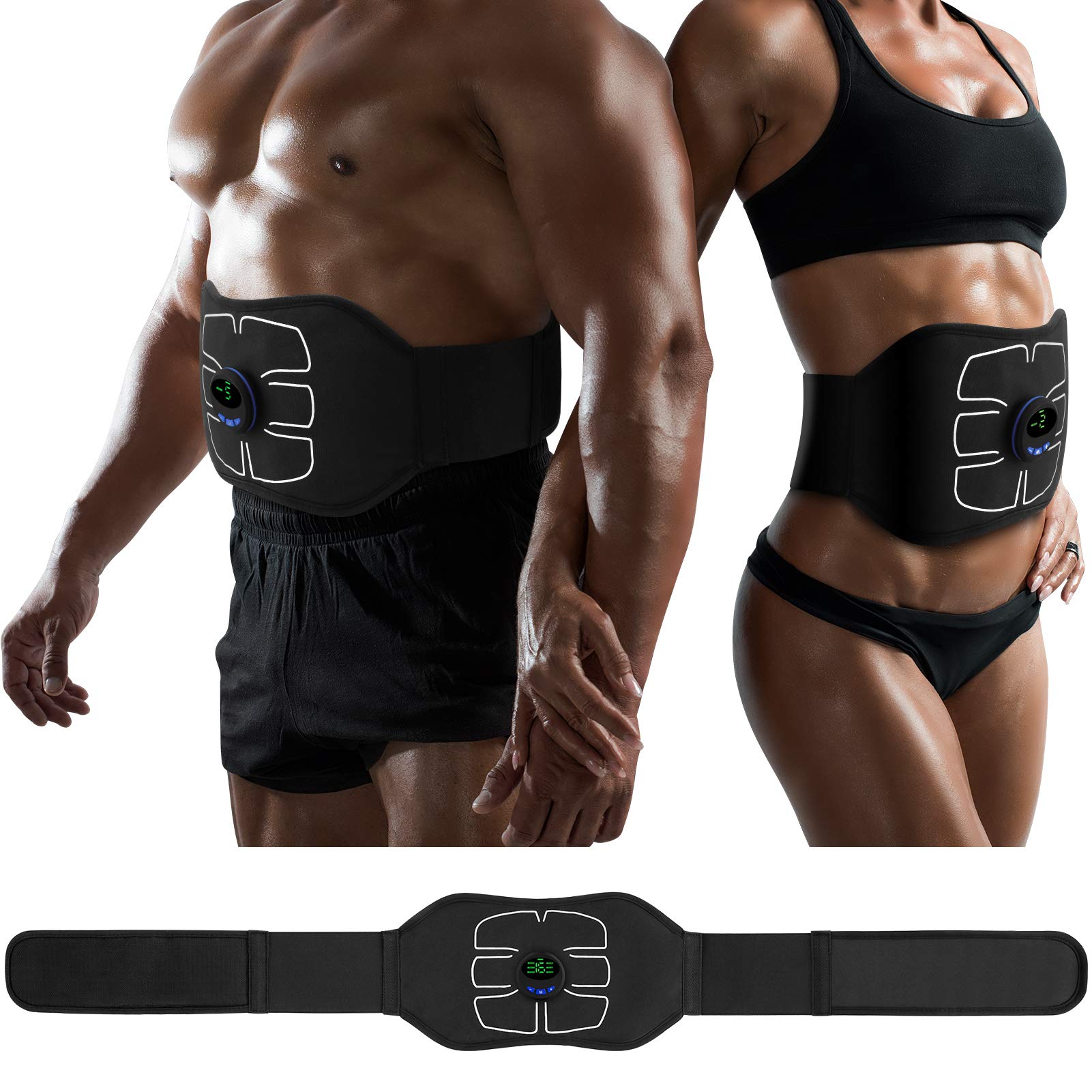 MarCoolTrip ABS Stimulator - Portable Ab Machine for Home & Office Workout - Black