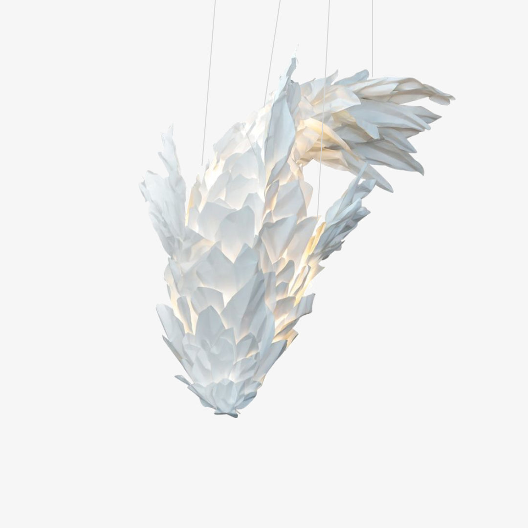 Elegant White Fish Shaped Chandelier - Modern Ceiling Light Fixture for Dining Room, Bedroom & Living Room Decoration | Perfect for Coastal, Nautical or Underwater Theme Home Decor