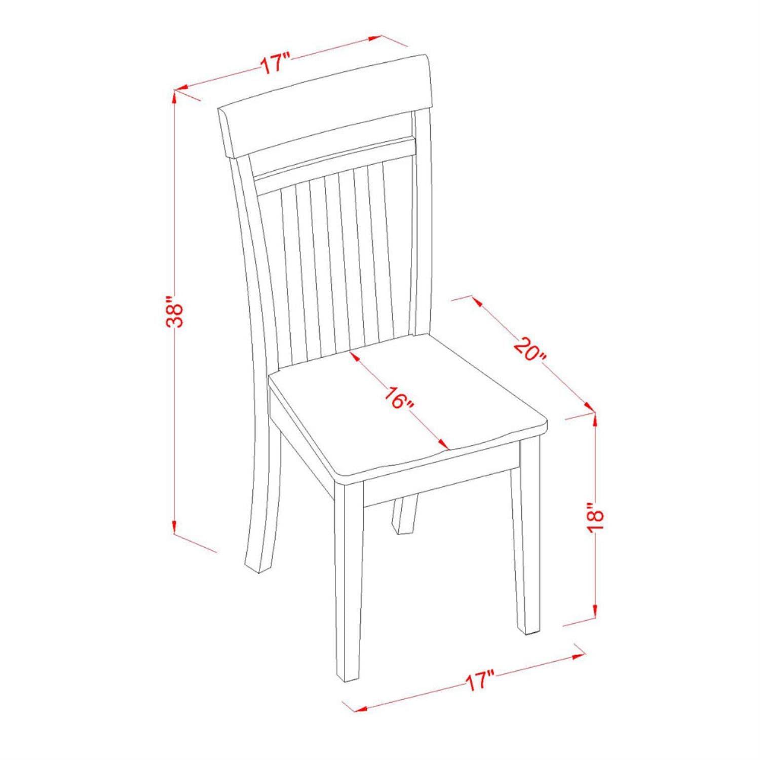 East West Furniture MLCA5-MAH-W 5-Piece Mahogany Dining Set with Extendable Table & 4 Chairs, 36x54 Inch - Perfect for Small Kitchens & Compact Dining Spaces