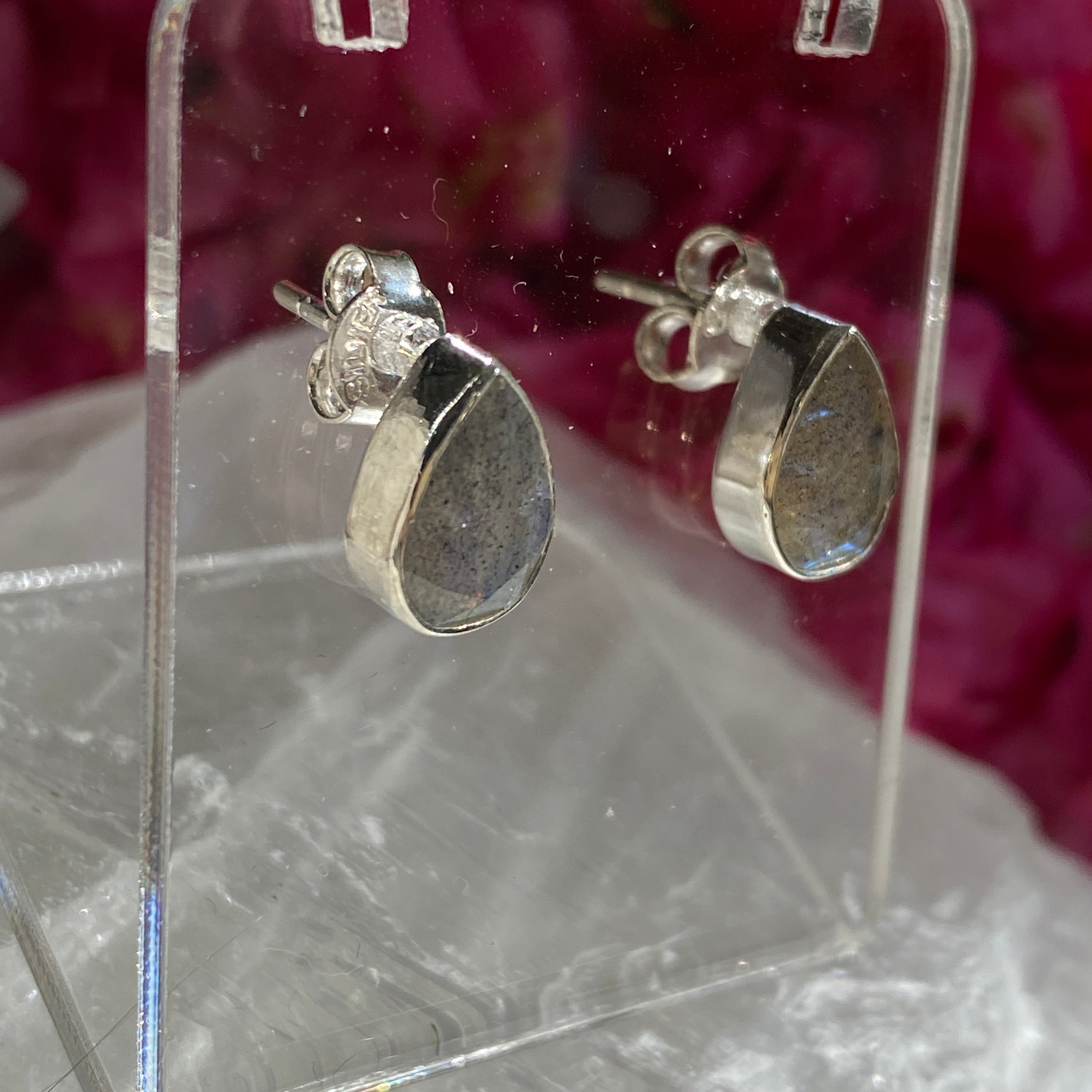 Labradorite Faceted Teardrop Stud Earrings for Women - KEGJ1060 | Elegant Gemstone Jewelry for Daily Wear & Special Occasions