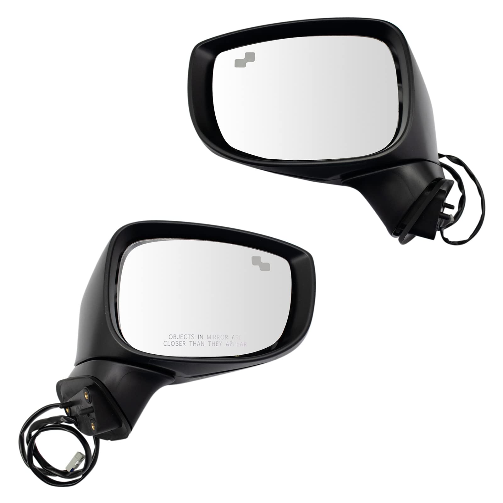 TRQ Driver & Passenger Side Mirror Set - No Heat, with Blind Spot Indicator - Compatible with 2017-2021 Mazda CX-5 (MA1320198, MA1321198) - Perfect for Replacement & Enhanced Safety Driving