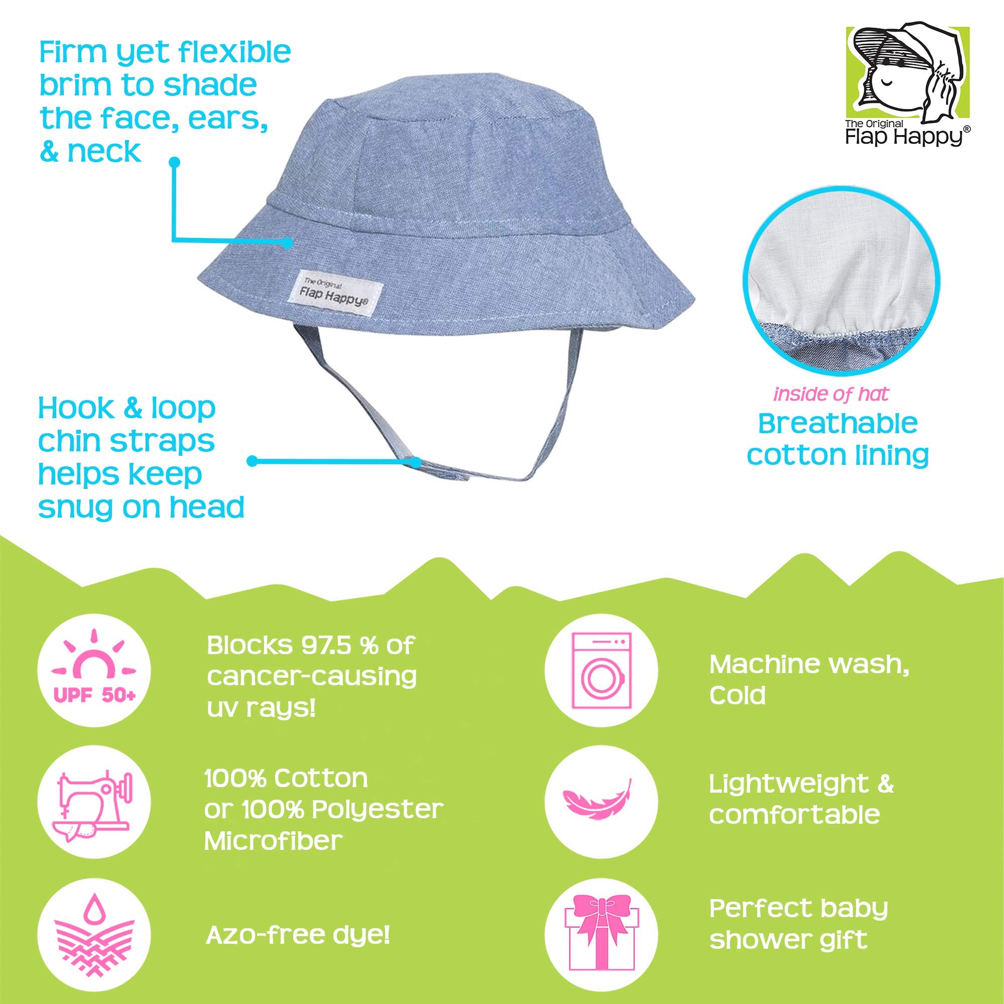 **Baby Boys' Bucket Hat - Sun Protection for Toddlers & Infants - Soft Cotton Summer Hat for Outdoor Play, Beach, and Park**