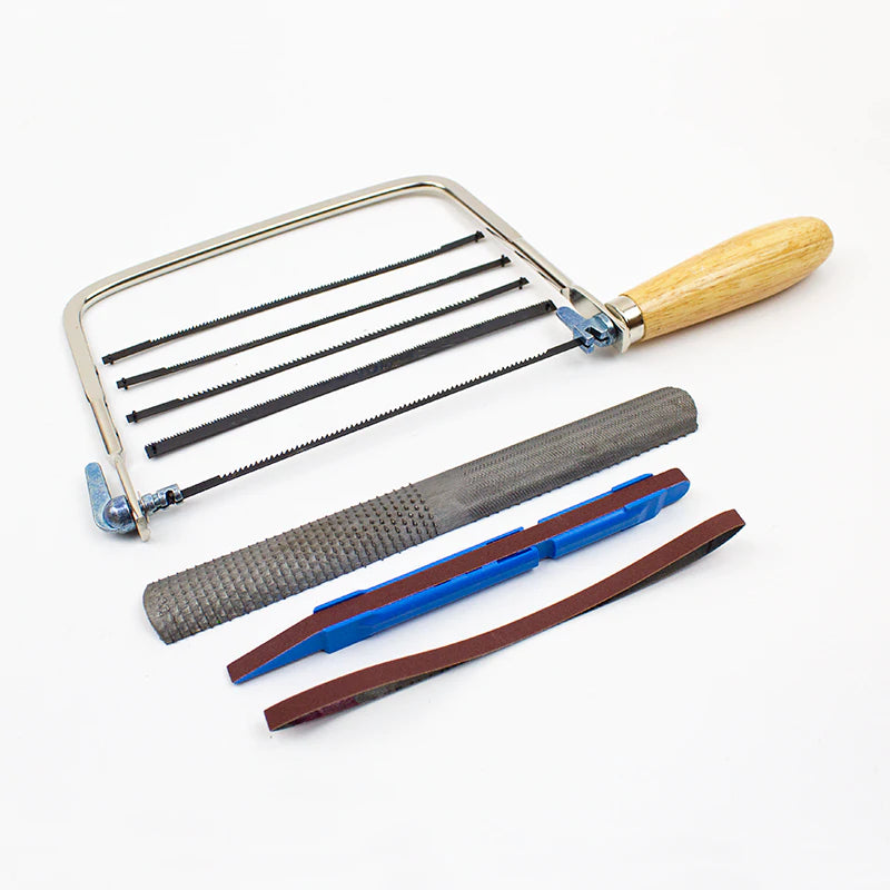 Excel Blades Coping Saw Handsaw Set with File & Extra Blades - 8 Pc Woodworking Tool Kit for DIY Projects & Home Improvement