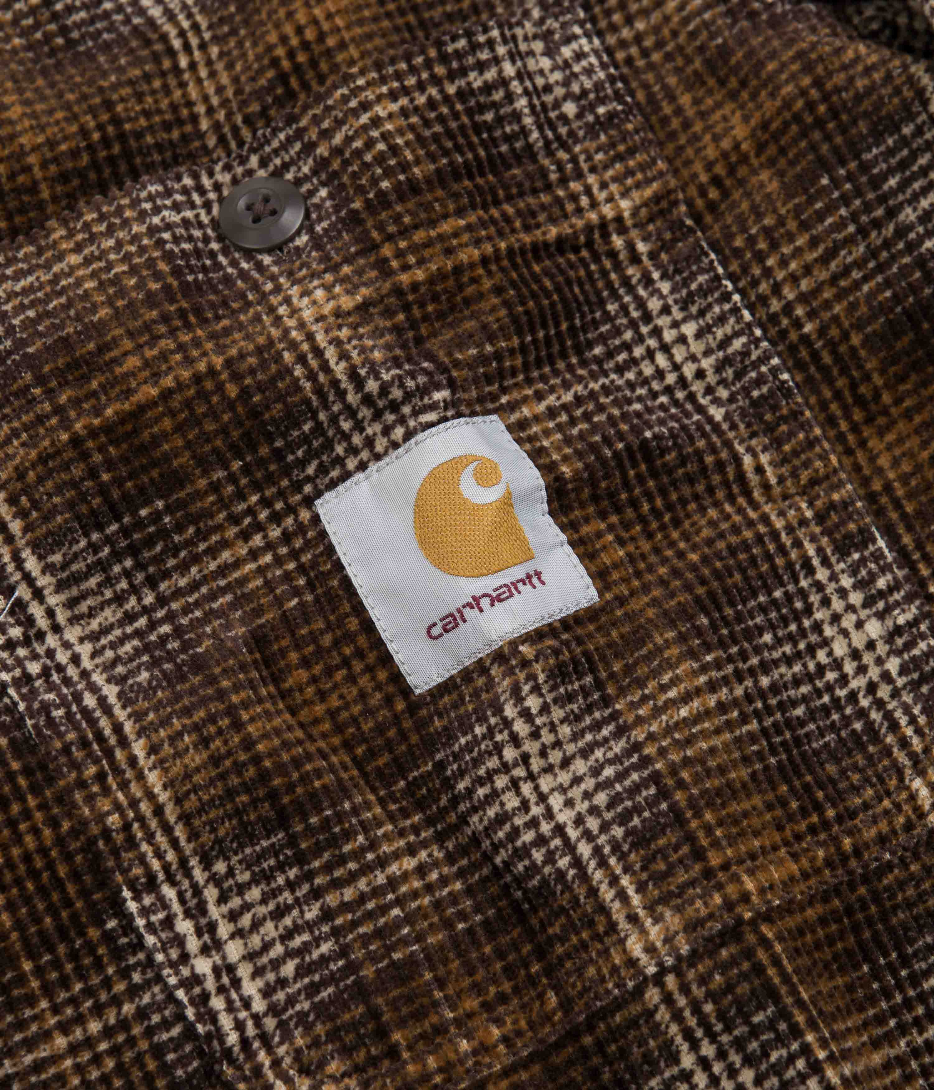 Carhartt Flint Shirt - Wiley Check & Hamilton Brown Plaid Work Shirt for Men | Durable Cotton Flannel for Outdoor Work, Camping & Casual Wear