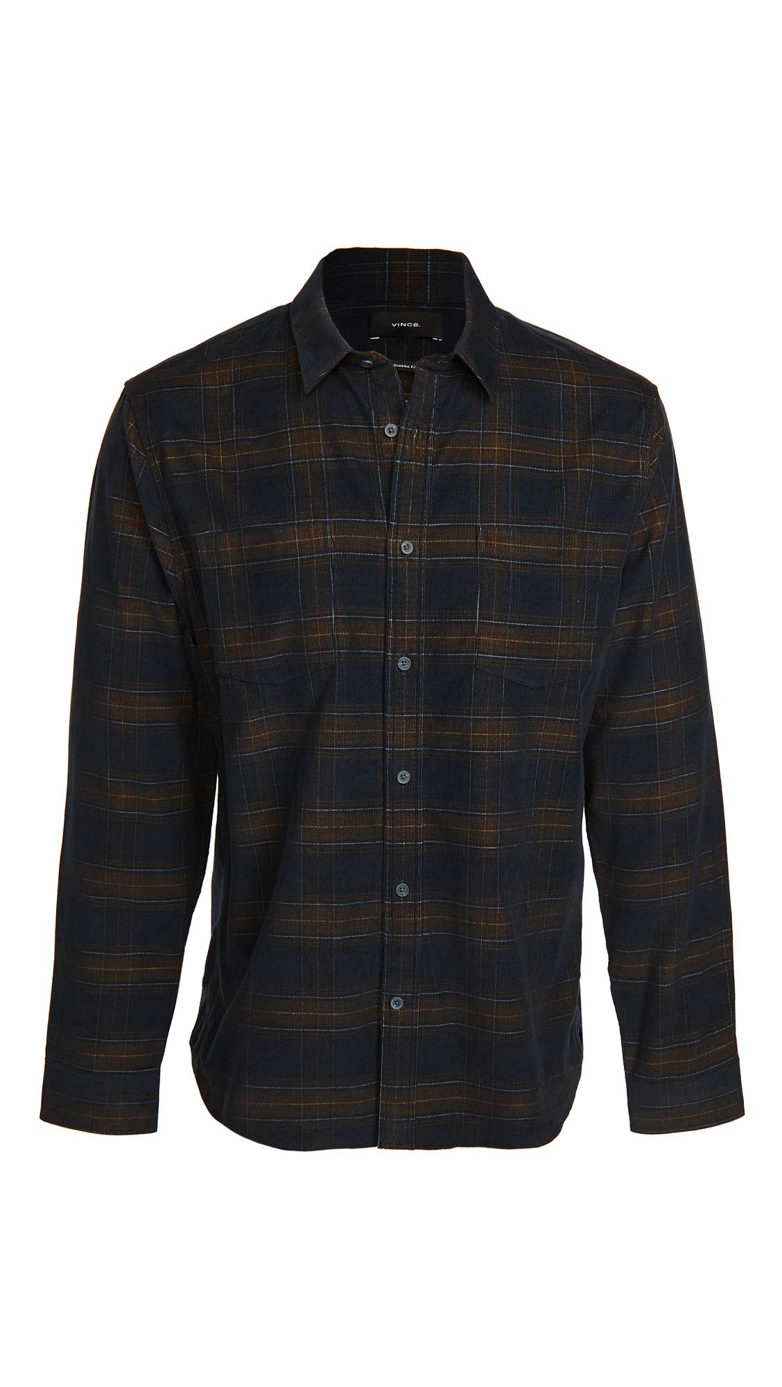 Vince Men's Corduroy Plaid Button-Down Shirt - Stylish Casual & Workwear for Fall & Winter Outfits