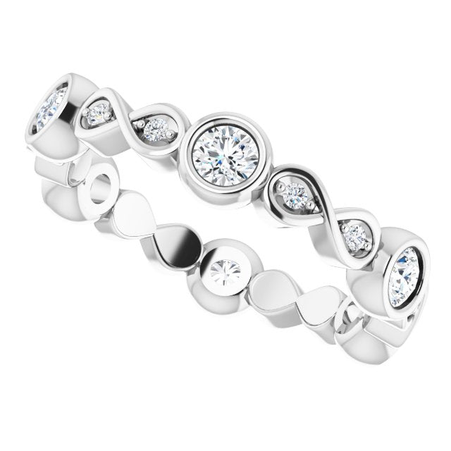 0.70 Carat Bezel Set Round Diamond Eternity Wedding Band - Perfect for Anniversary Gifts, Bridal Jewelry & Special Occasions