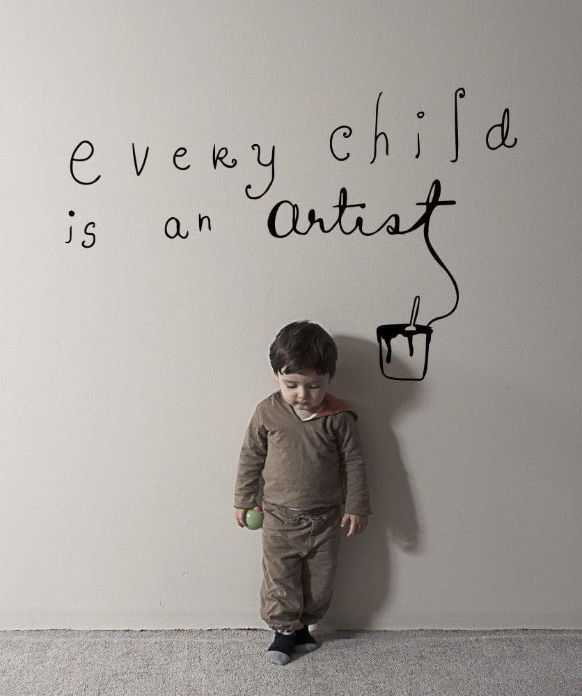Vinyl Wall Decal Sticker - 'Every Child is an Artist' Quote Art for Kids Room Decor - Perfect for Nursery, Playroom & Classroom Wall Art