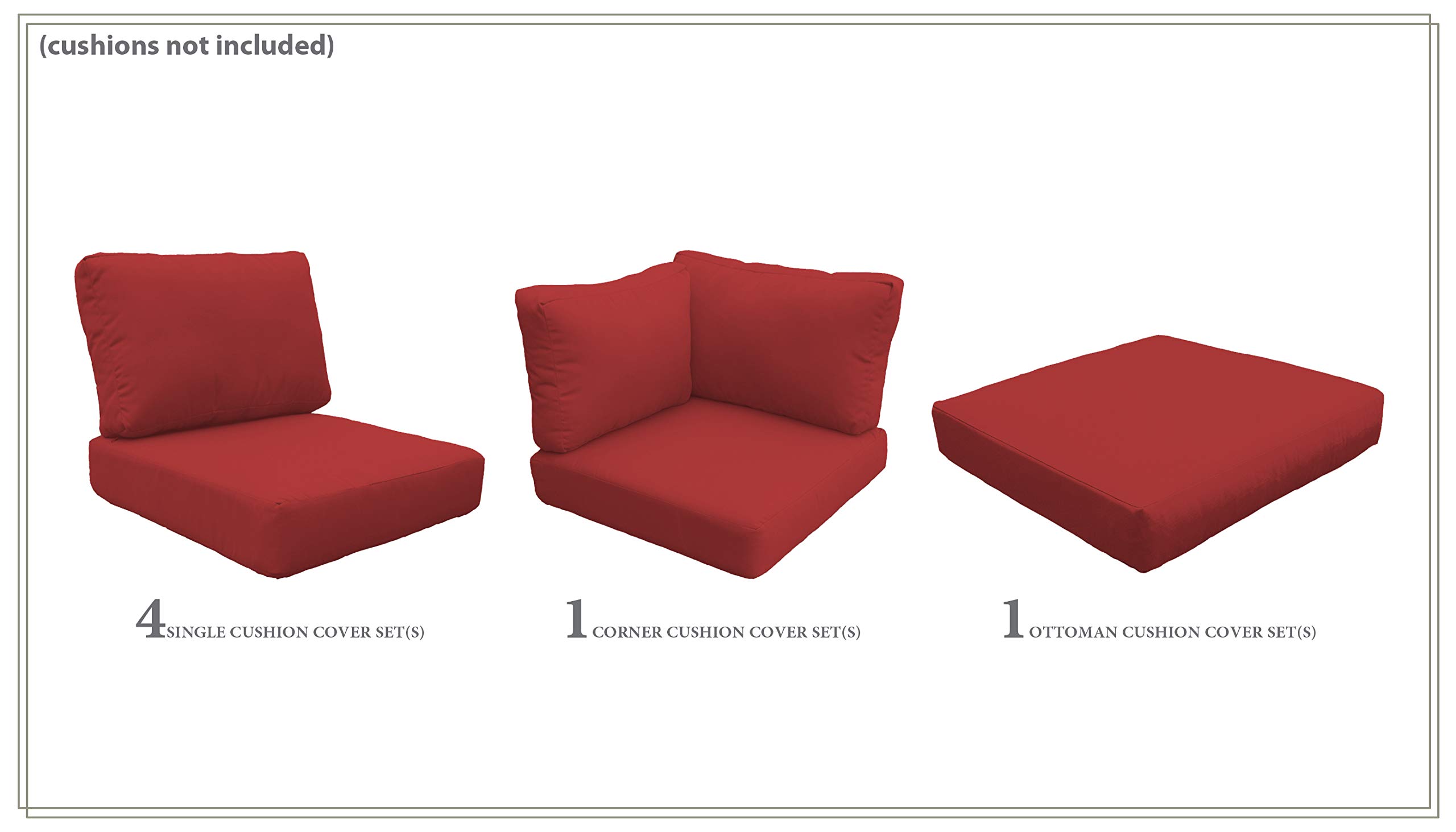 TK Classics High Back Cover Set in Terracotta for FAIRMONT-08g Patio Chair - Replacement Slipcovers for Outdoor Furniture (Cushions Not Included) - Perfect for Poolside, Garden, and Patio Decor