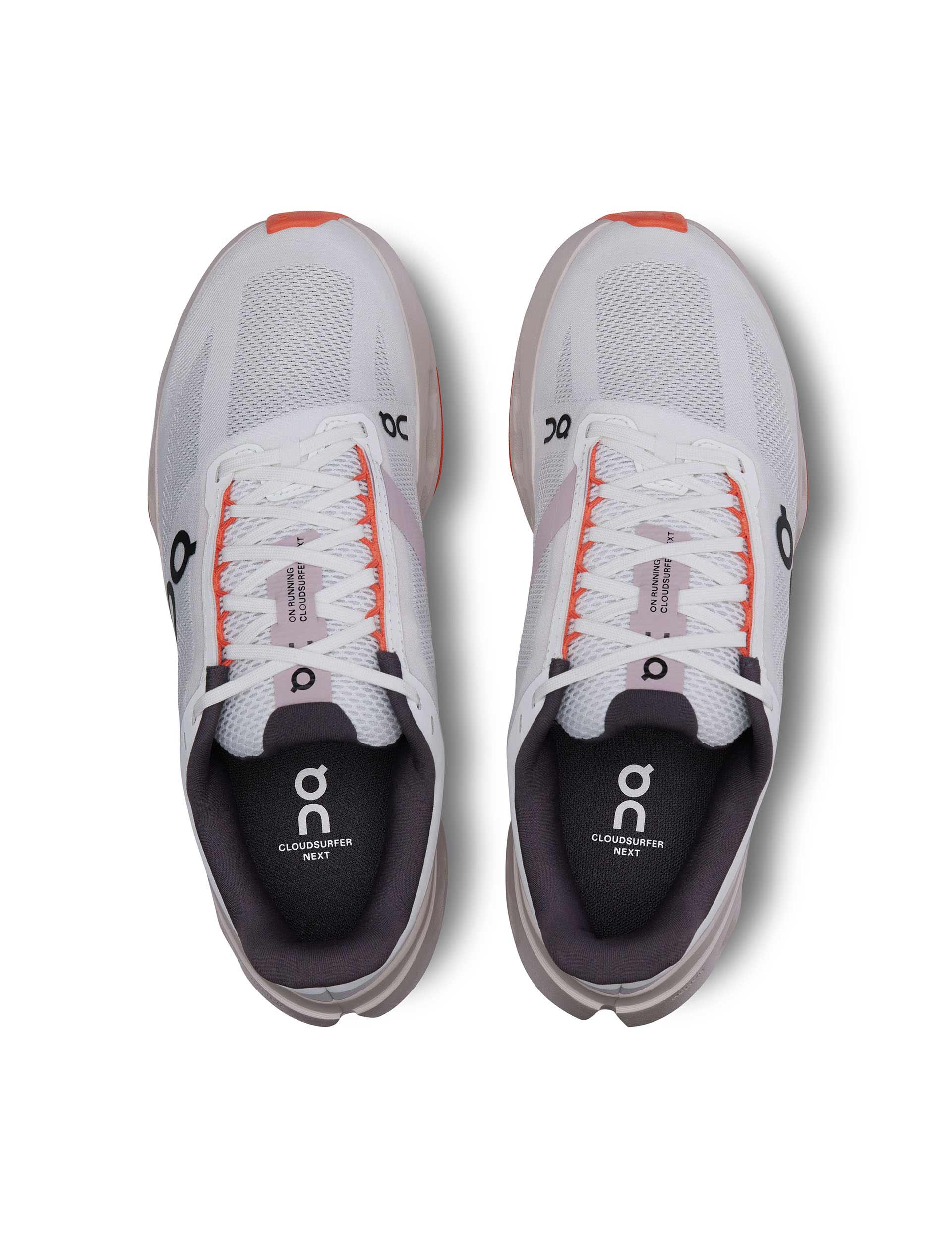 Cloudsurfer Next Running Shoes - White/Flame Color - Lightweight & Cushioned for Road Running, Jogging, and Daily Workouts