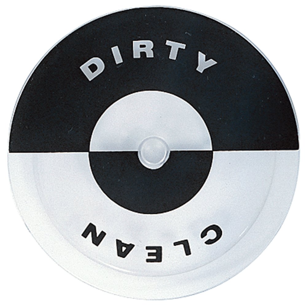 iDesign 25500 Clean & Dirty Suction Dishwasher Indicator Sign - Black/Clear | Magnetic Dishwasher Status Label for Kitchen Organization | Perfect for Homes, Apartments & Offices