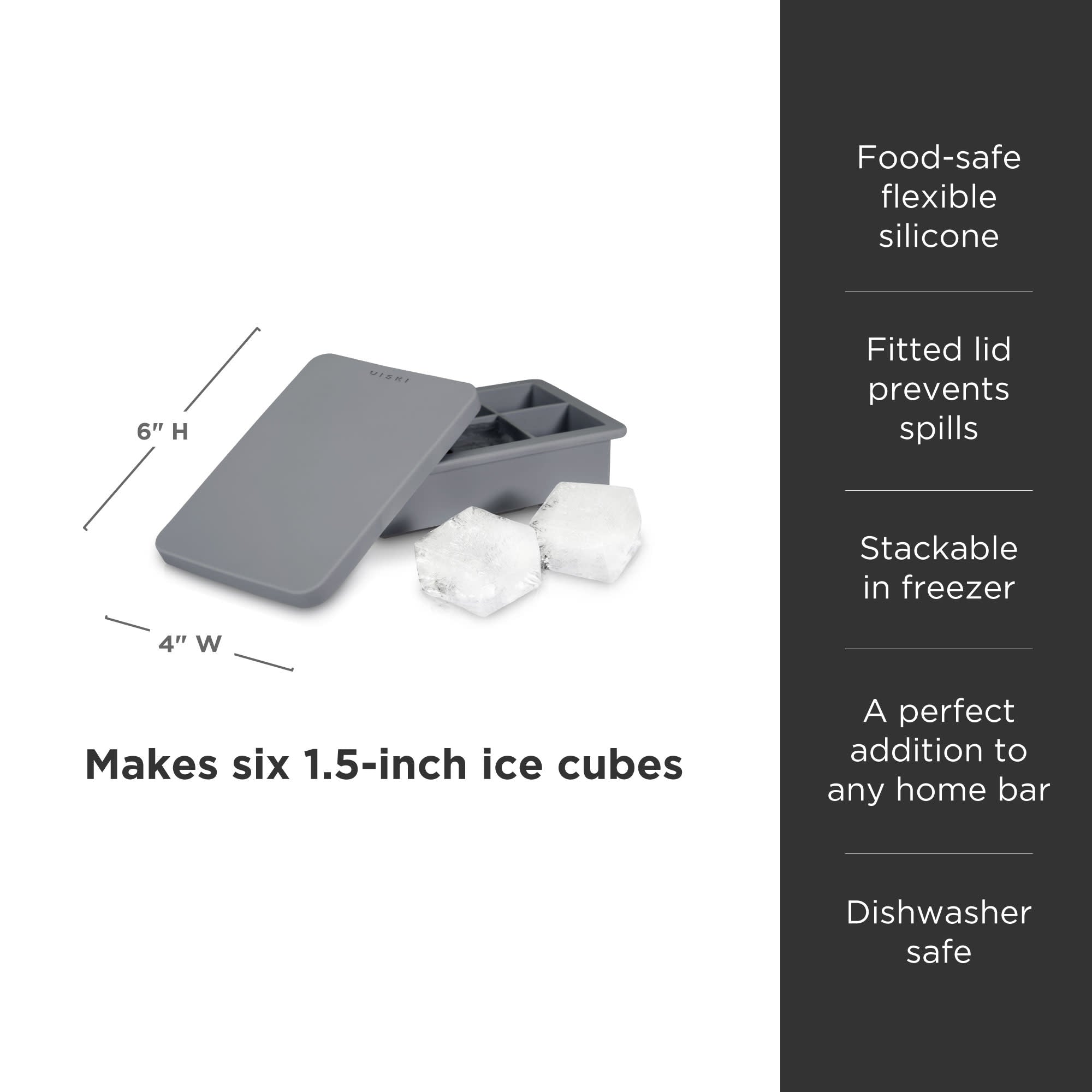 Premium Glacier Highball Ice Cube Tray with Lid - Perfect for Cocktails, Whiskey & Home Bars - BPA-Free Silicone Mold for Clear, Slow-Melting Ice Cubes (Great for Entertaining & Parties)