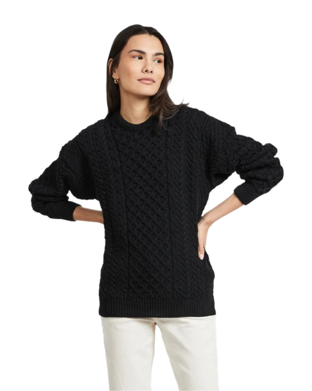 Aran Inisheer Traditional Irish Wool Sweater for Men & Women - Warm Handmade Knitwear for Winter, Fall & Outdoor Activities