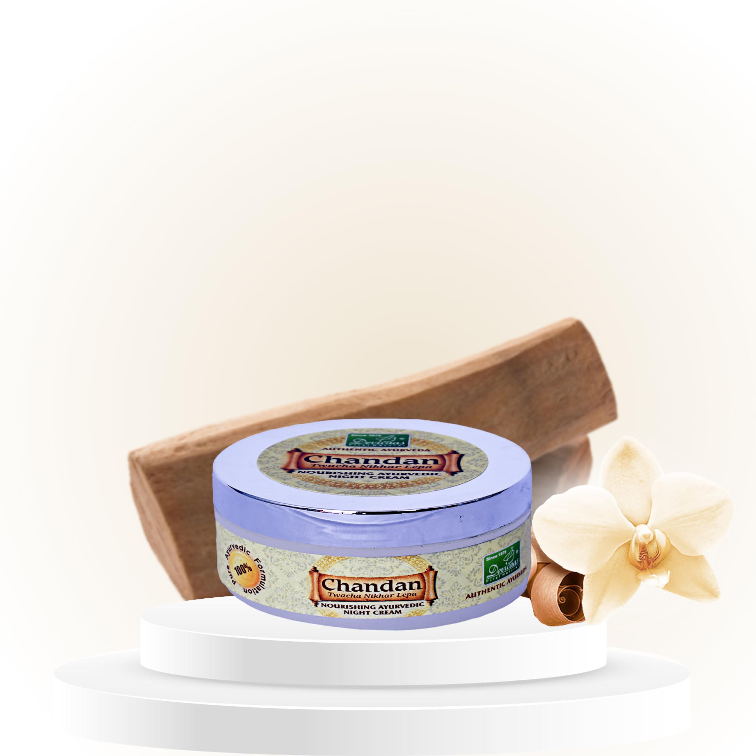 Devicaas Chandan Twacha Nikhar Lepa 50G - Ayurvedic Sandalwood Face Cream for Oily Skin & Acne Control | Reduces Pimples & Soothes Skin | Glow Enhancing Beauty Cream | Perfect for Daily Skincare Routine & Blemish-Prone Skin